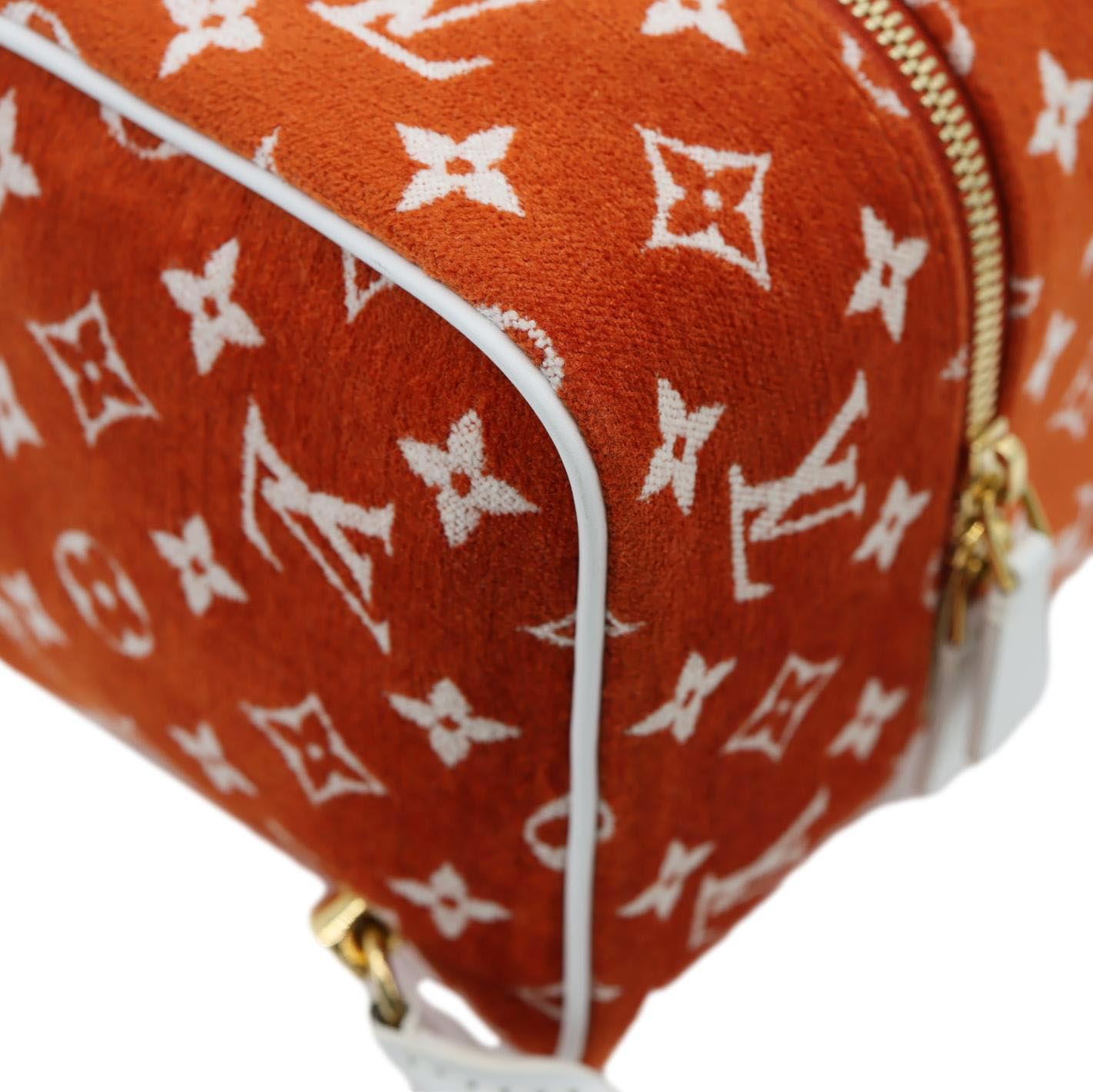 LOUIS VUITTON Match Square Monogram Jacquard Velvet Tote Bag Orange