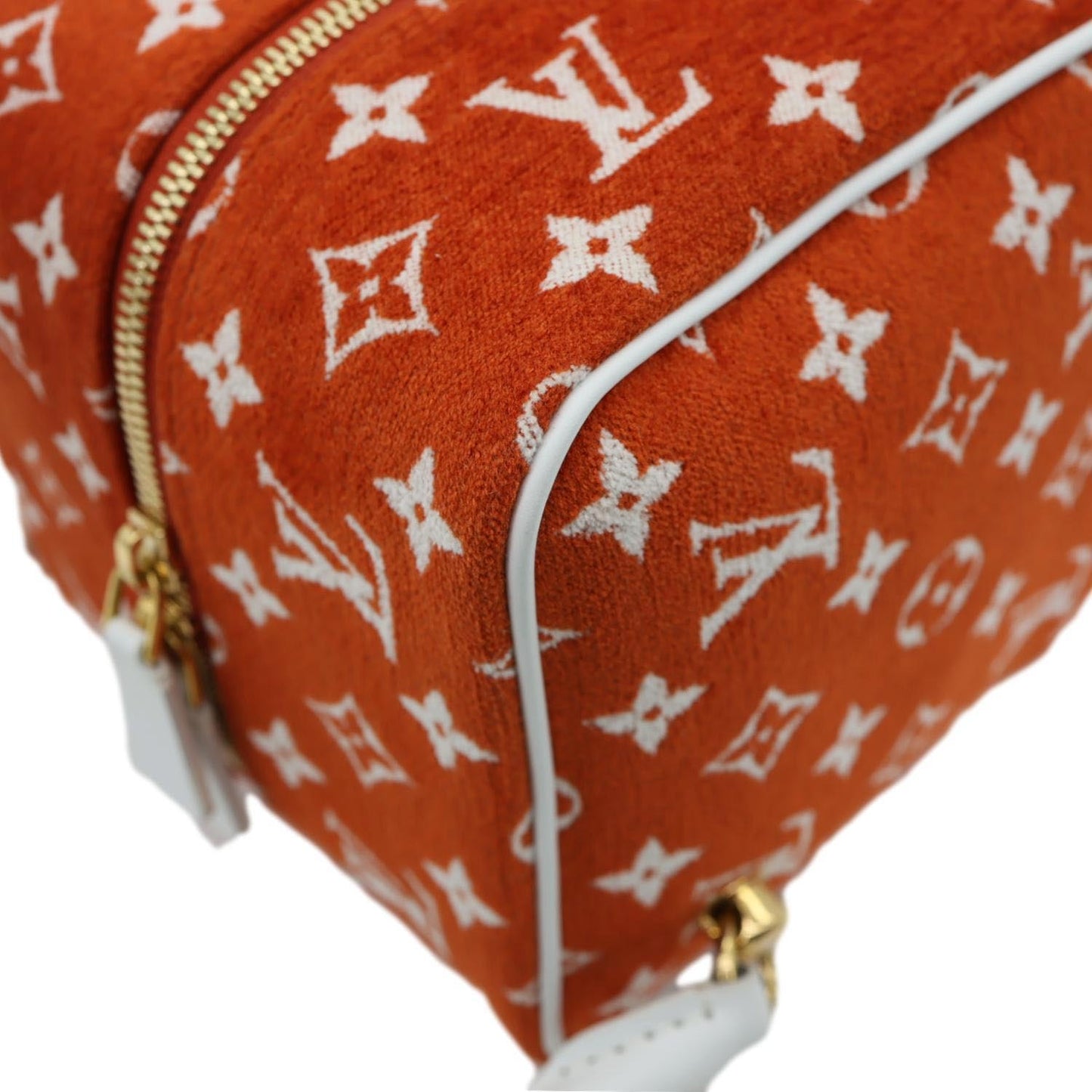 LOUIS VUITTON Match Square Monogram Jacquard Velvet Tote Bag Orange