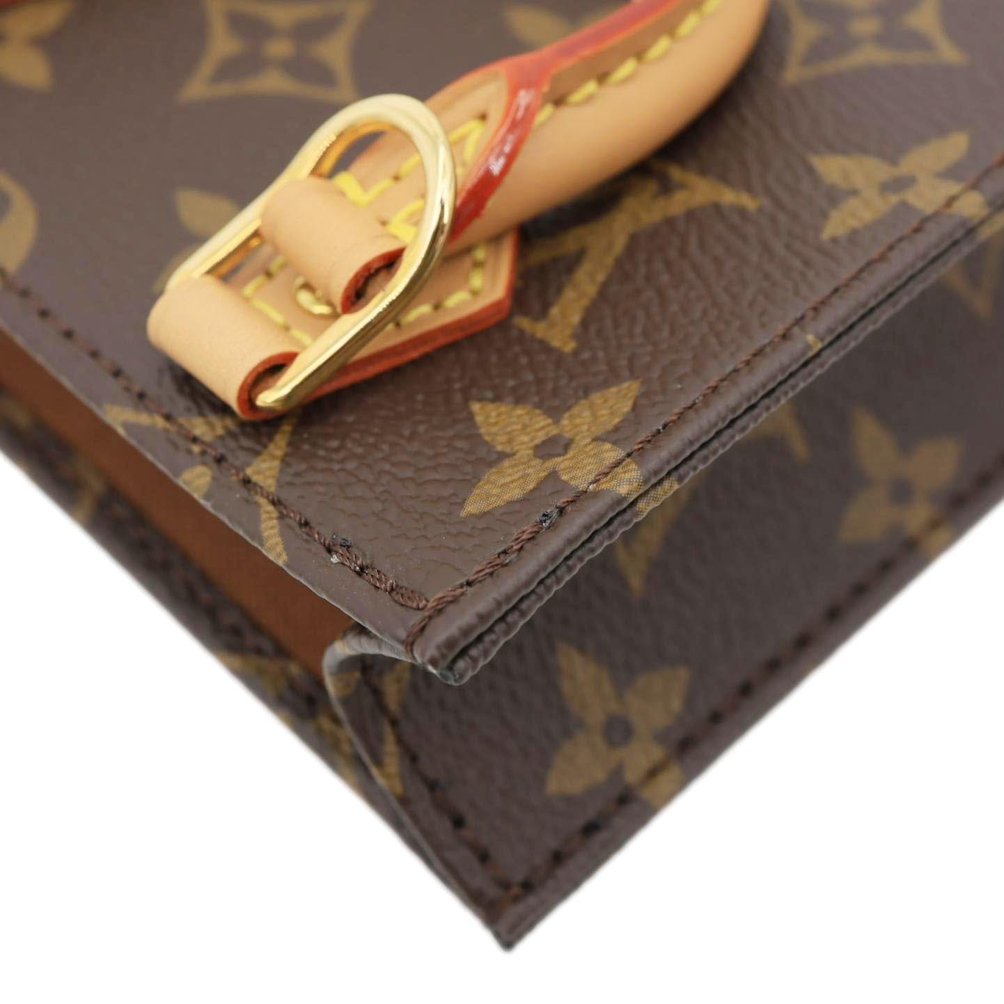 LOUIS VUITTON Petit Sac Plat Monogram Canvas Shoulder Bag Brown