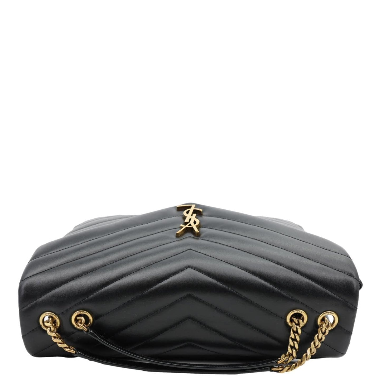 YVES SAINT LAURENT Loulou Large Quilted Leather Crossbody Bag Black