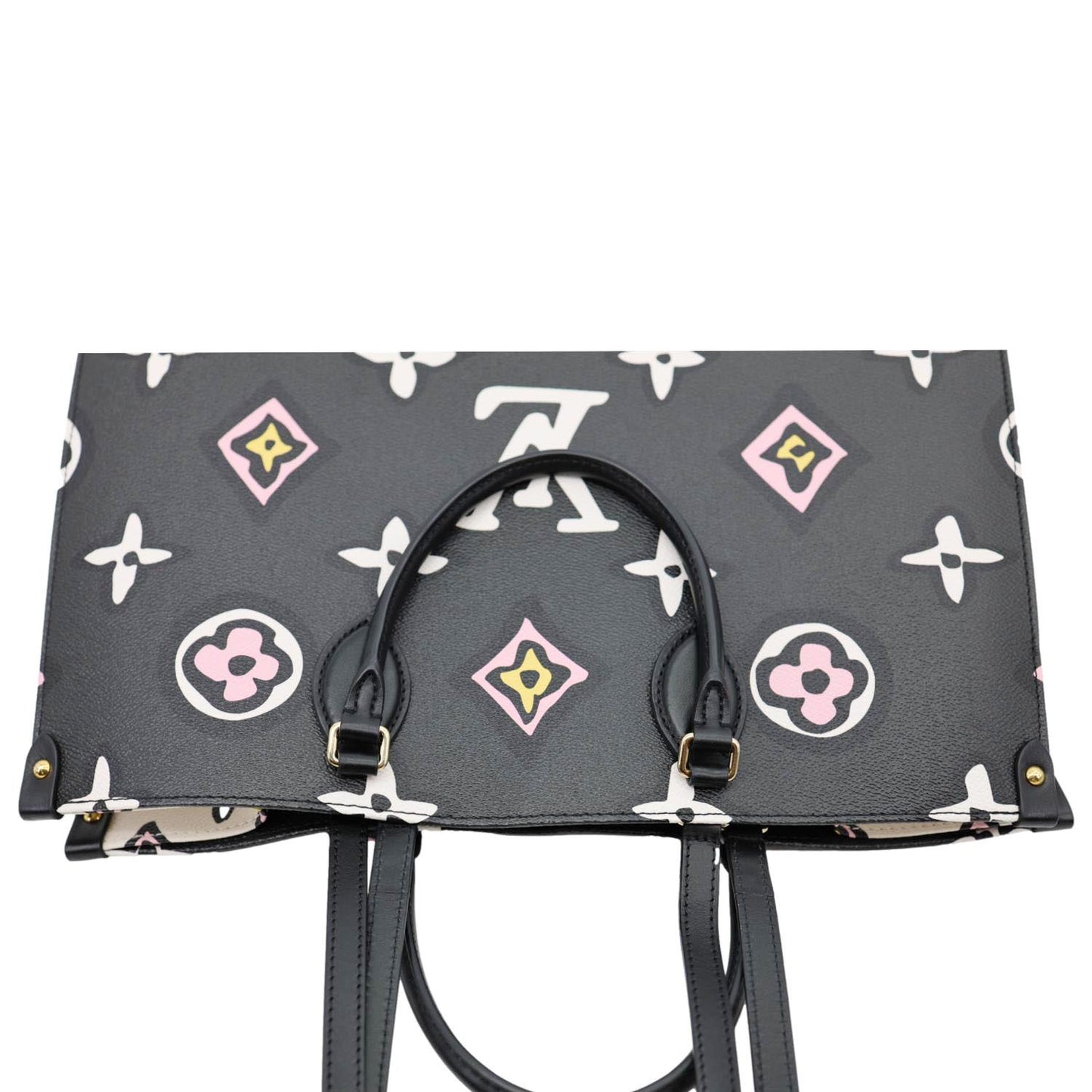 LOUIS VUITTON Onthego GM Wild At Heart Monogram Giant Canvas Tote Bag Black
