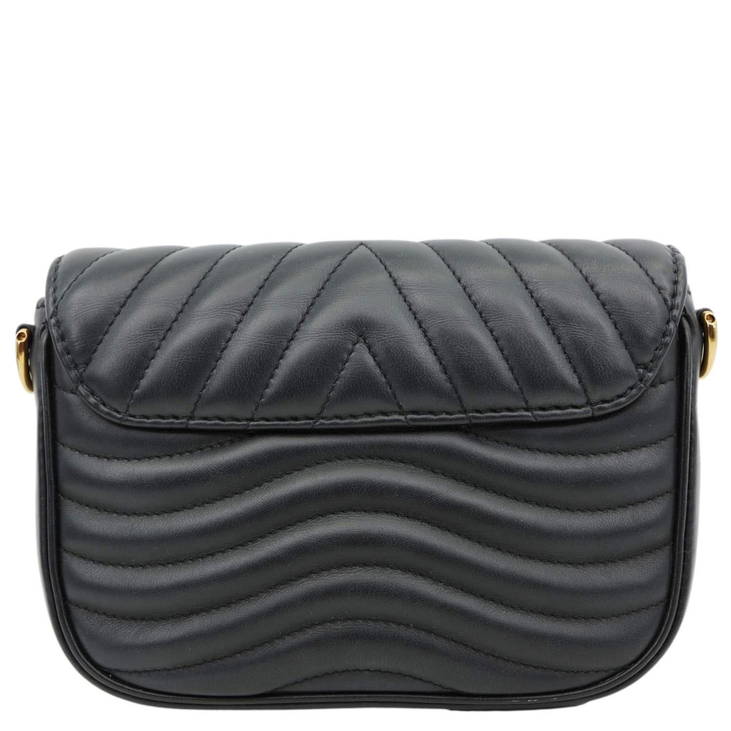 LOUIS VUITTON New Wave Multi Pochette Leather Chain Shoulder Bag Black