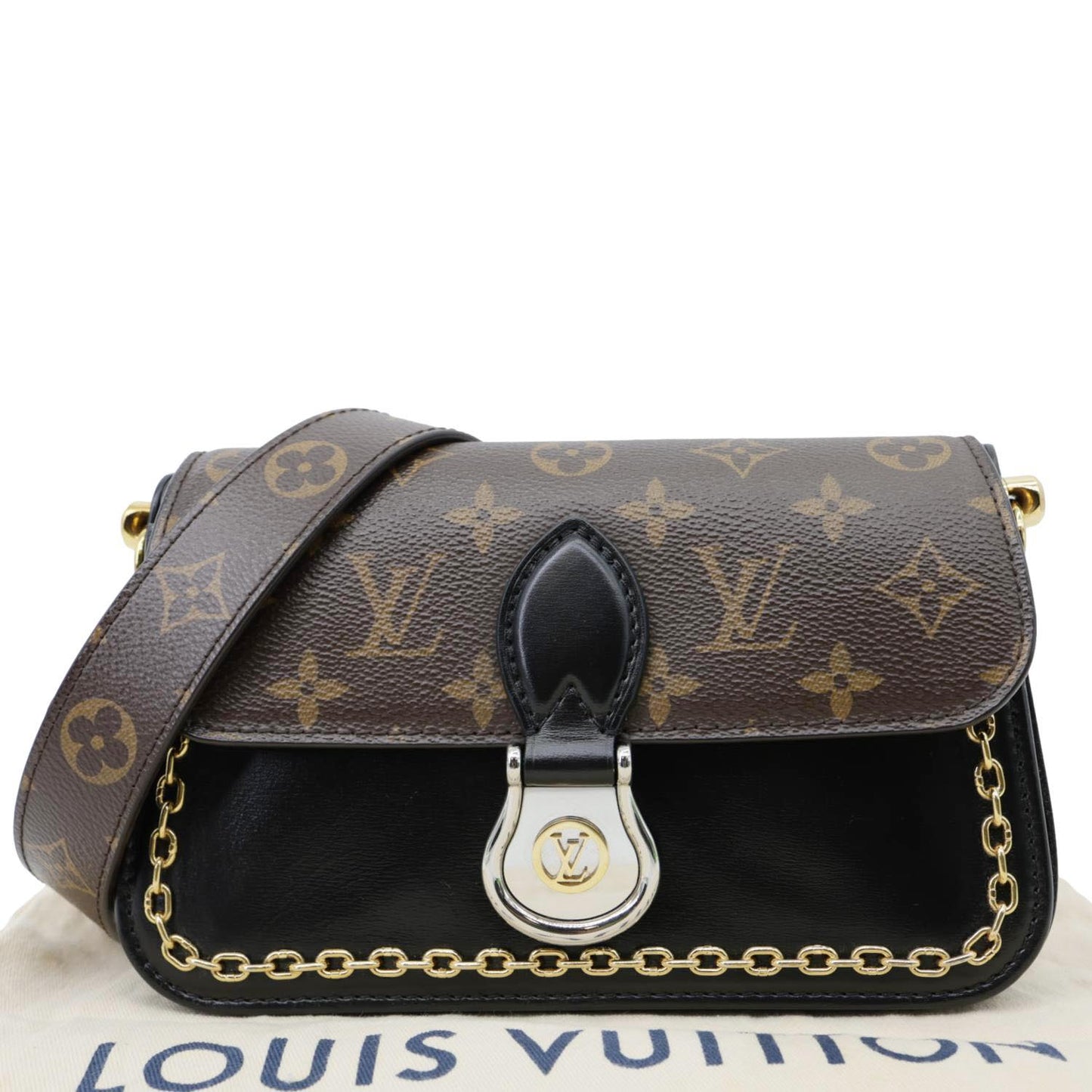 LOUIS VUITTON Neo Saint Cloud Monogram Canvas Shoulder Bag Black