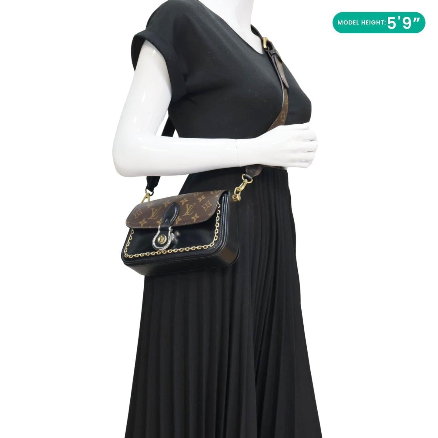 LOUIS VUITTON Neo Saint Cloud Monogram Canvas Shoulder Bag Black