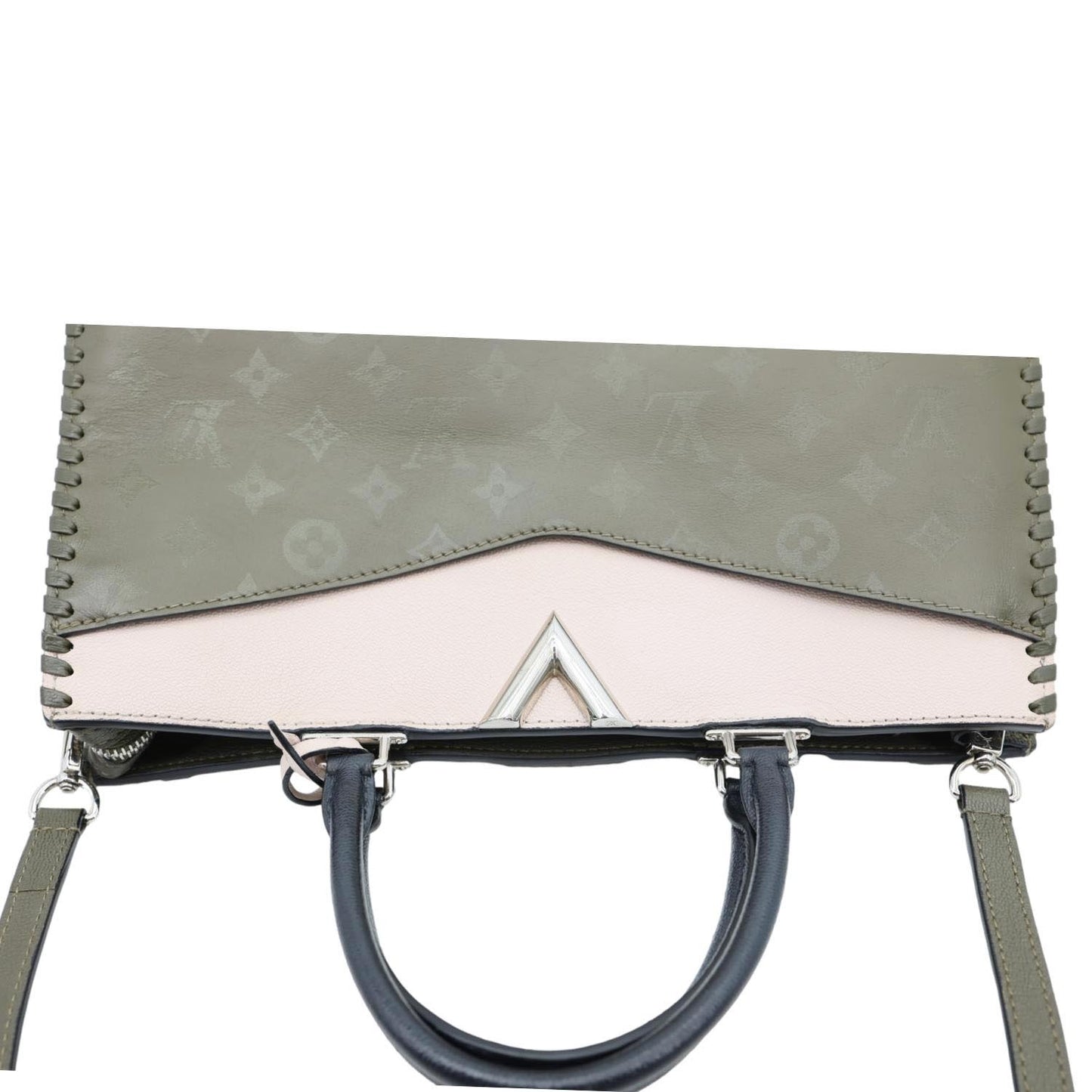 LOUIS VUITTON Very Zipped Monogram Leather Tote Shoulder Bag Green