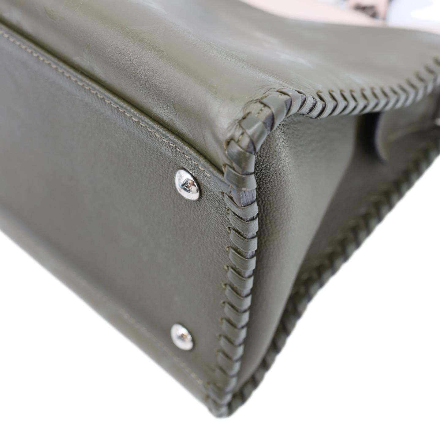 LOUIS VUITTON Very Zipped Monogram Leather Tote Shoulder Bag Green