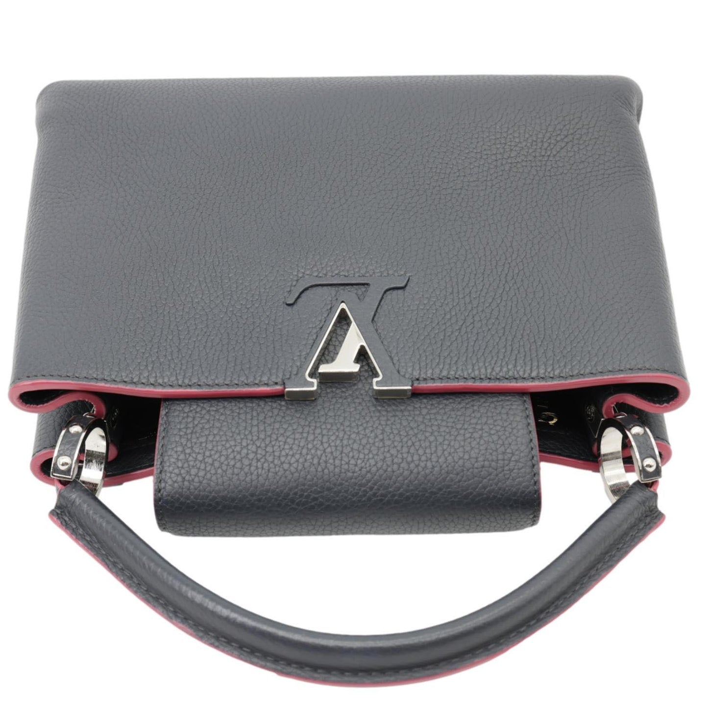 LOUIS VUITTON Capucines PM Taurillon Leather Shoulder Bag Black