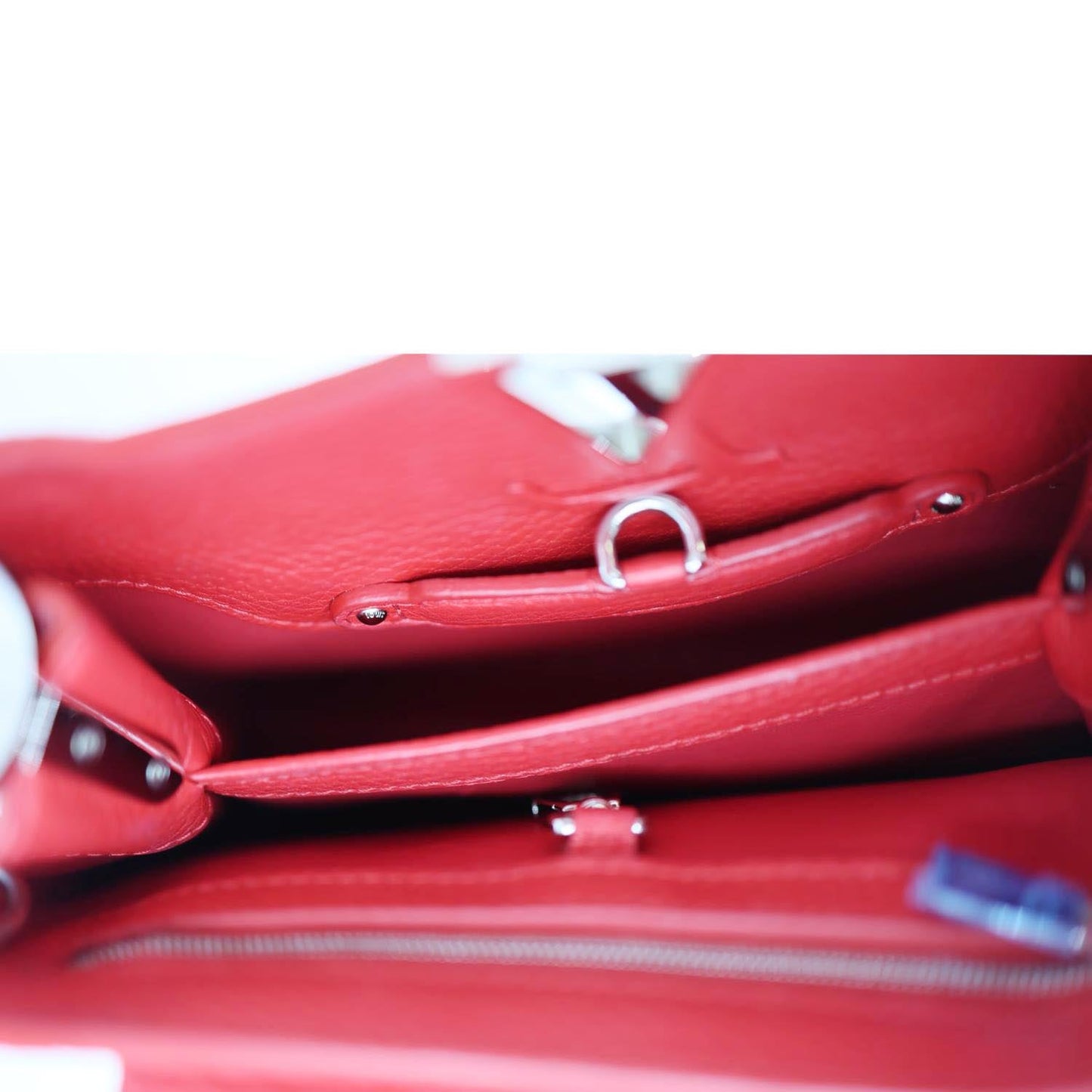 LOUIS VUITTON Capucines BB Taurillon Leather Satchel Bag Red