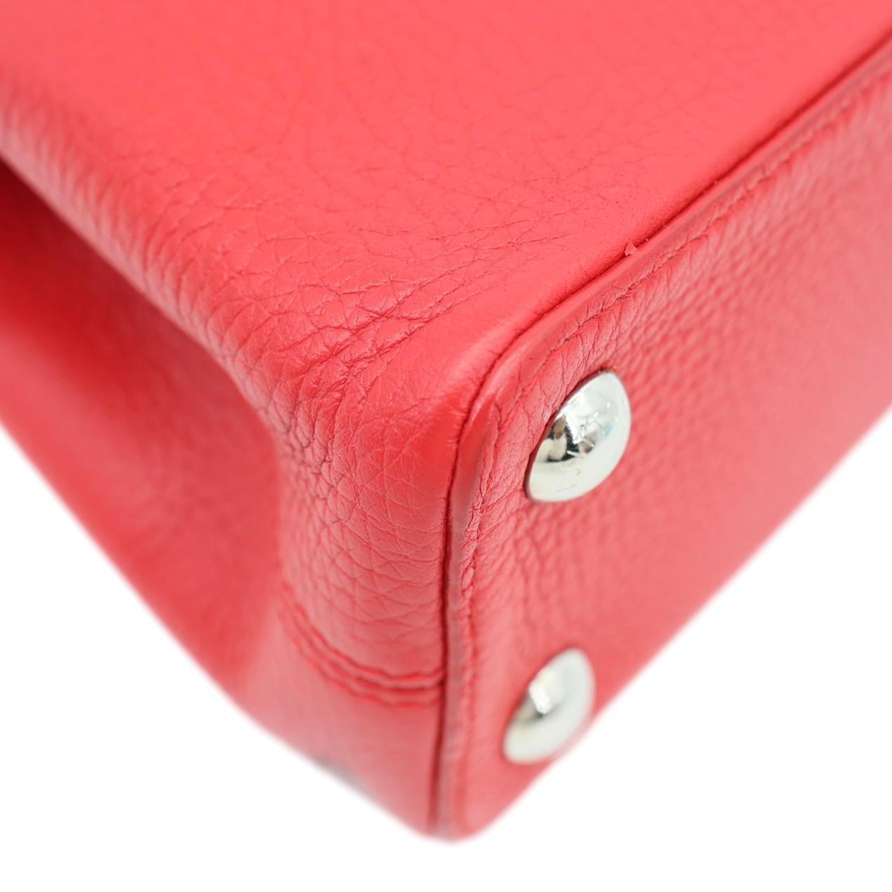 LOUIS VUITTON Capucines BB Taurillon Leather Satchel Bag Red