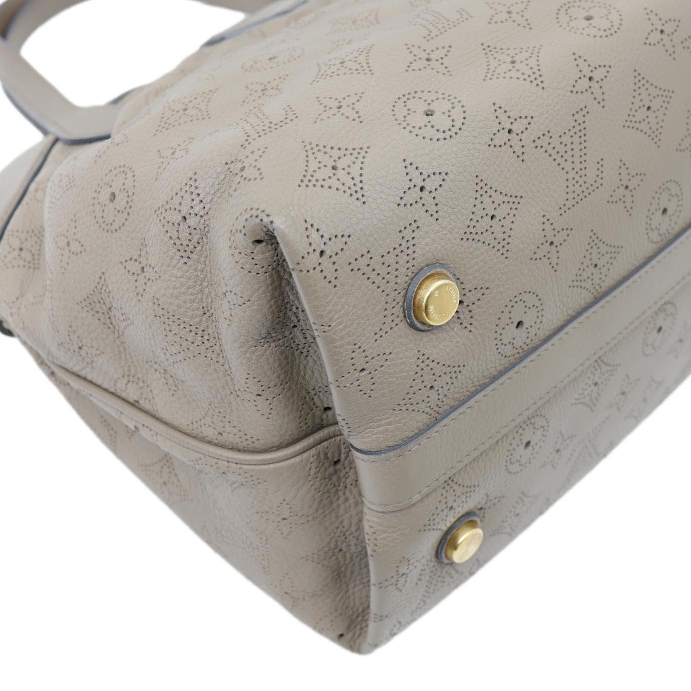 LOUIS VUITTON Cirrus PM Mahina Leather Hobo Bag Taupe