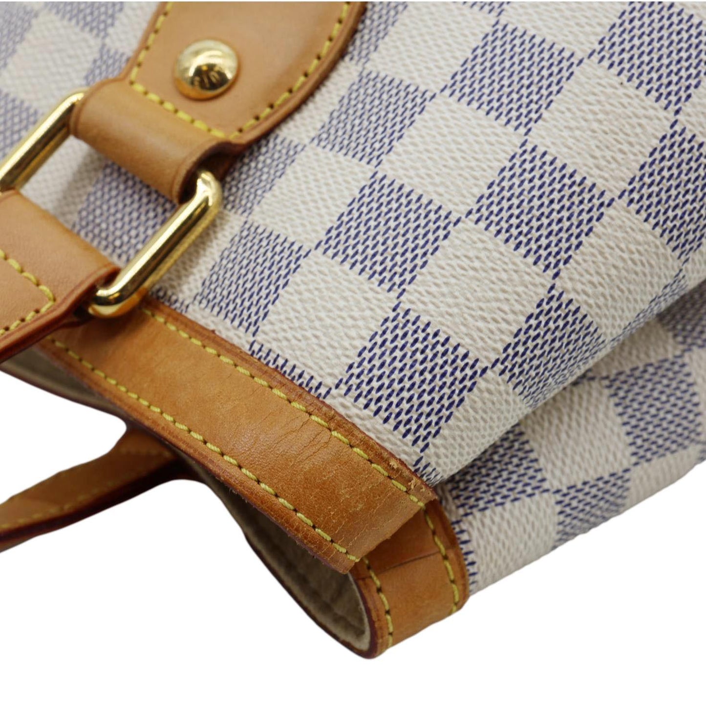 LOUIS VUITTON Hampstead PM Damier Azur Satchel Bag White