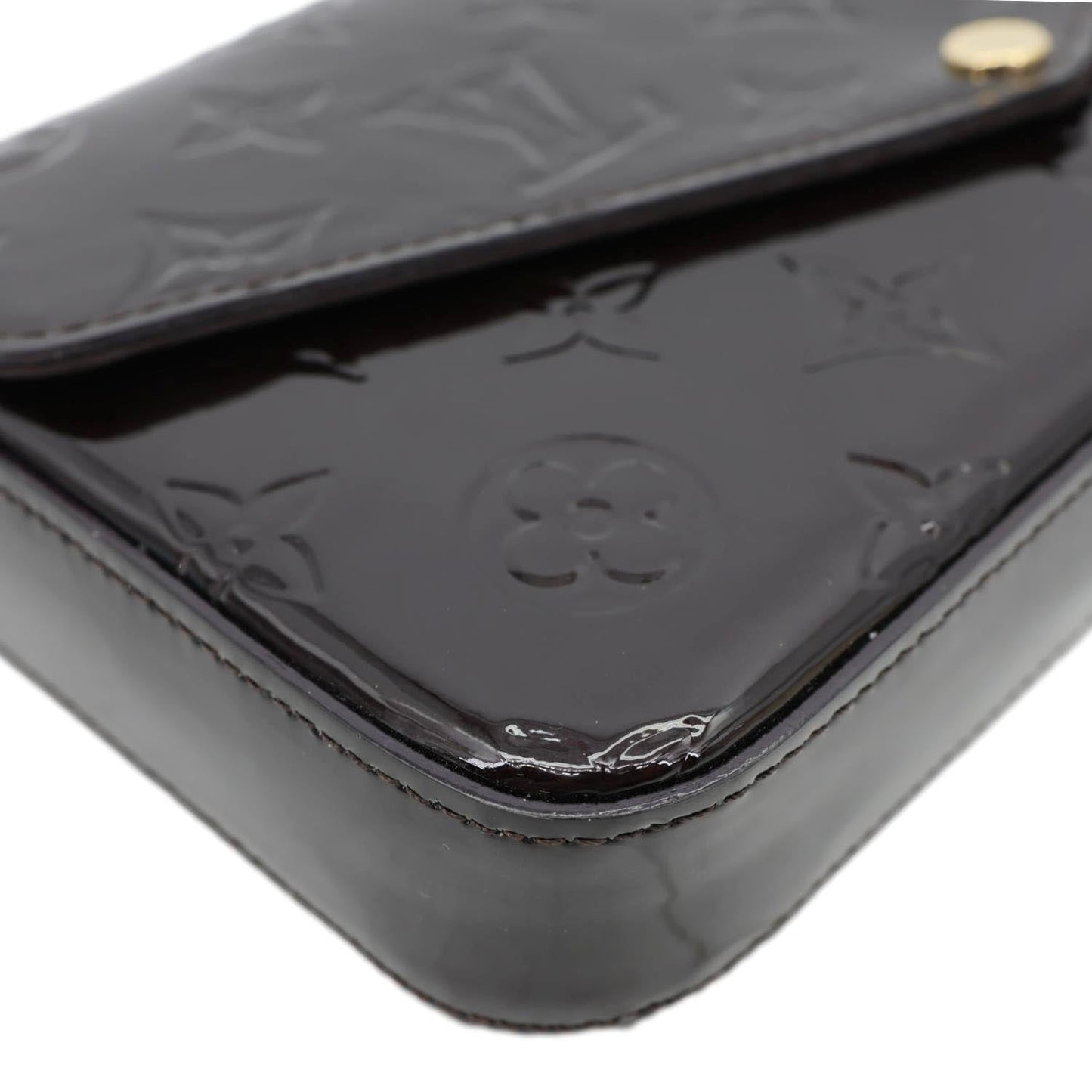 LOUIS VUITTON Felicie Pochette Monogram Vernis Shoulder Bag Amarante