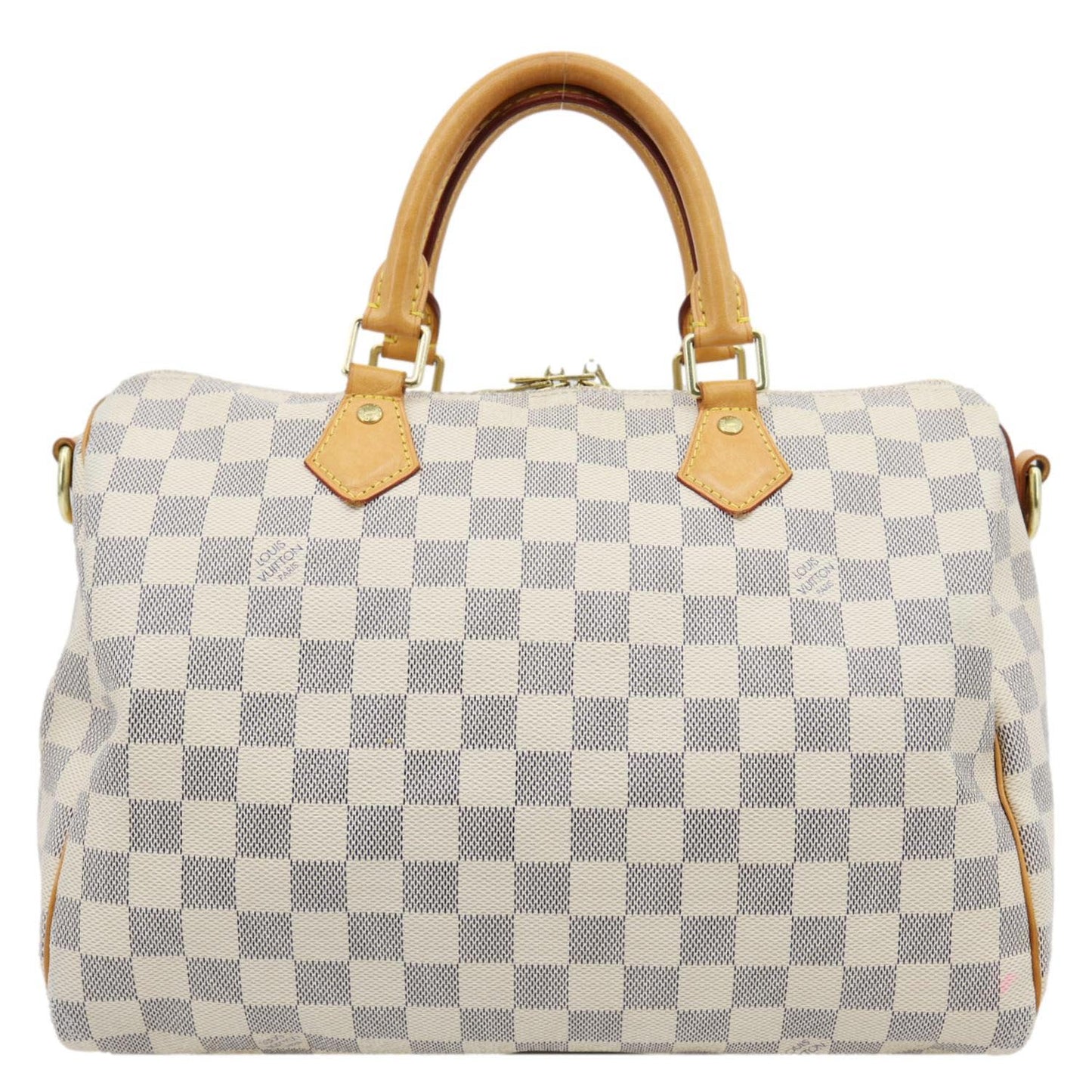 LOUIS VUITTON Speedy 30 Damier Azur Shoulder Bag White