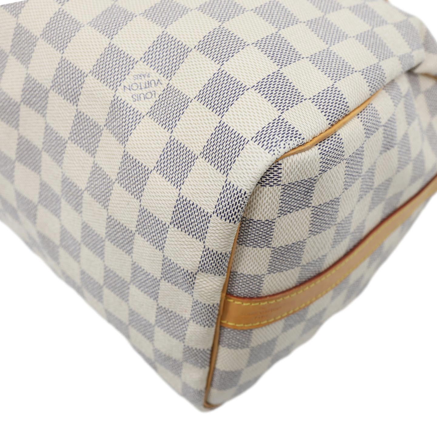LOUIS VUITTON Speedy 30 Damier Azur Shoulder Bag White