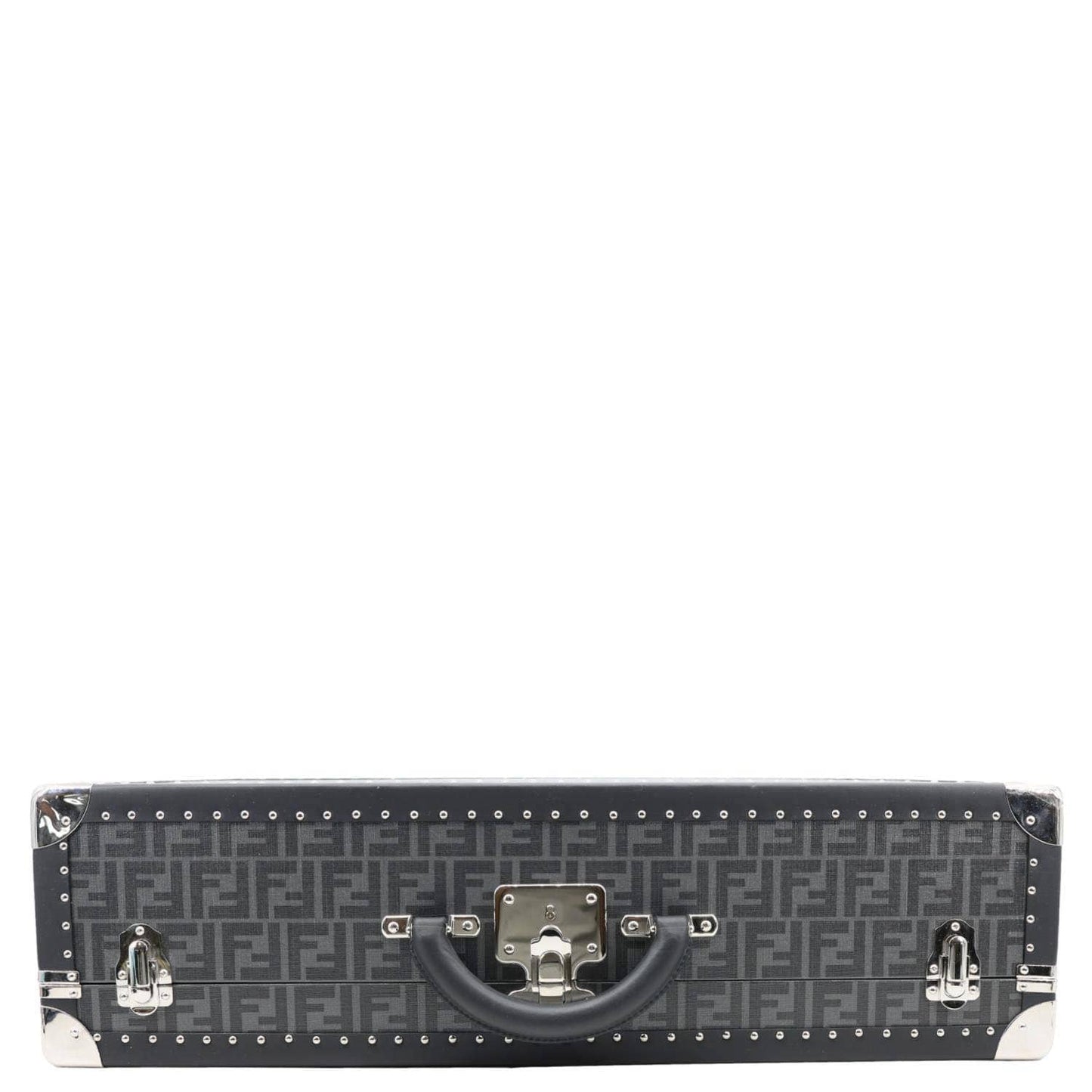 FENDI FF Logo Large Zucca Canvas Rigid Suitcase Grey