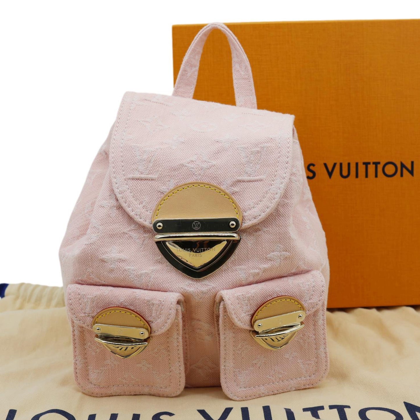 LOUIS VUITTON Venice Monogram Denim Backpack Washed Pink