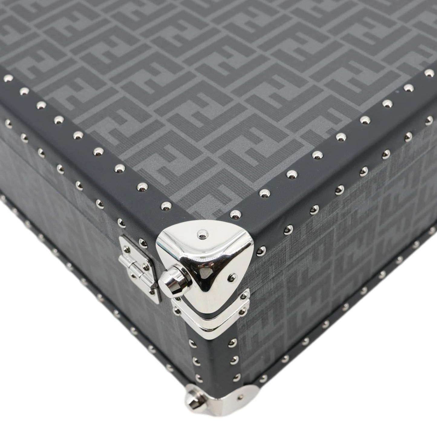 FENDI FF Logo Medium Zucca Canvas Rigid Suitcase Grey