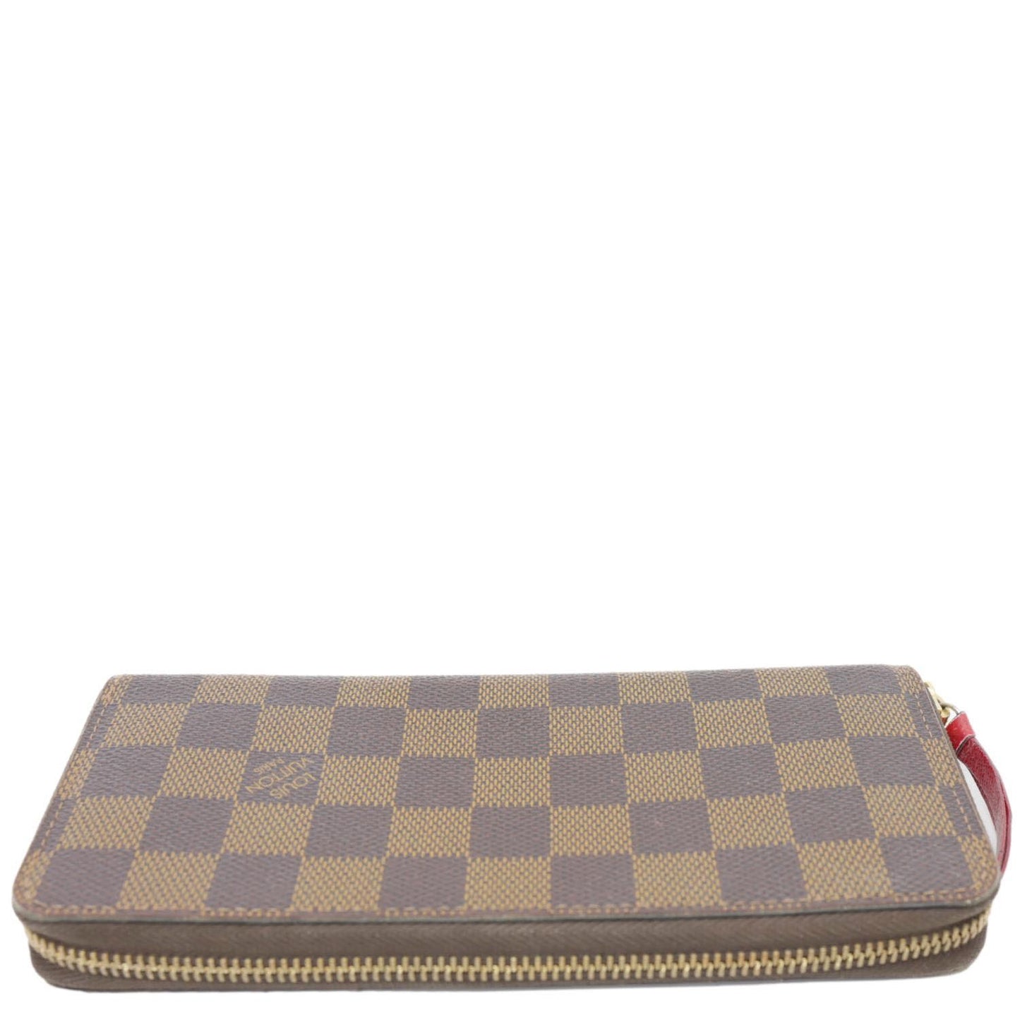 LOUIS VUITTON Clemence Damier Ebene Zippy Wallet Brown