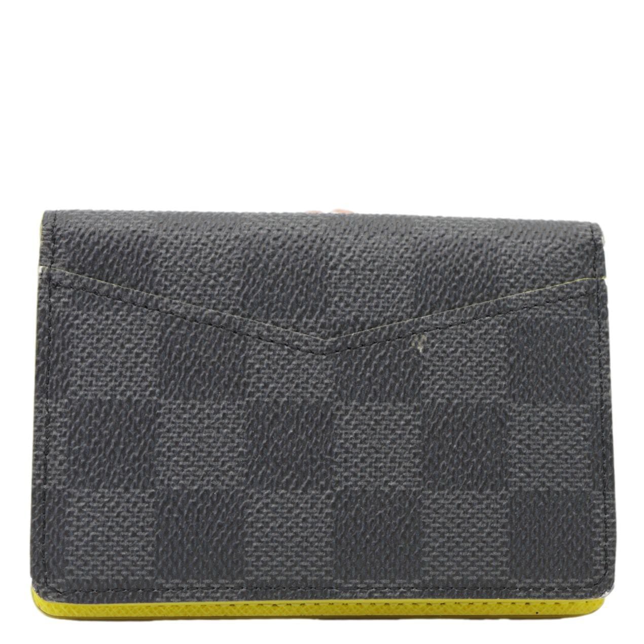 LOUIS VUITTON Virgil Abloh Rainbow Logo Damier Graphite Pocket Organizer Wallet Black