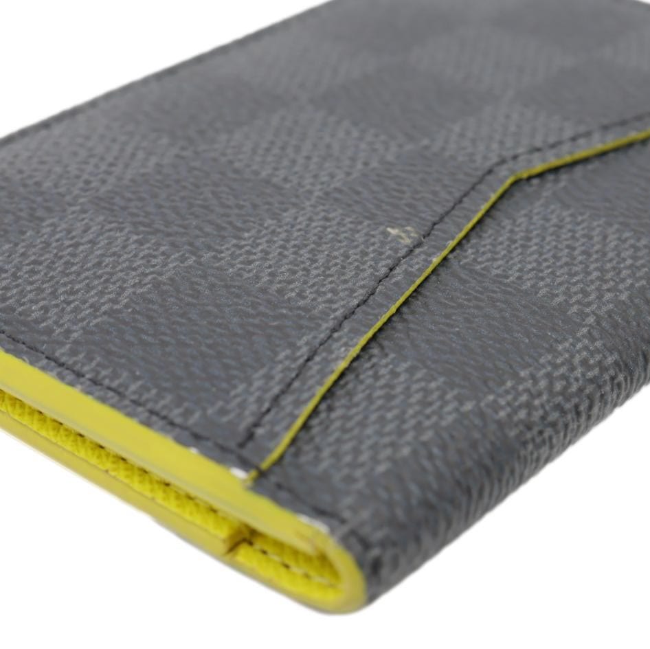 LOUIS VUITTON Virgil Abloh Rainbow Logo Damier Graphite Pocket Organizer Wallet Black