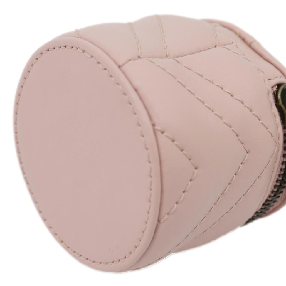 GUCCI GG Marmont Leather Key Chain Pink 725109