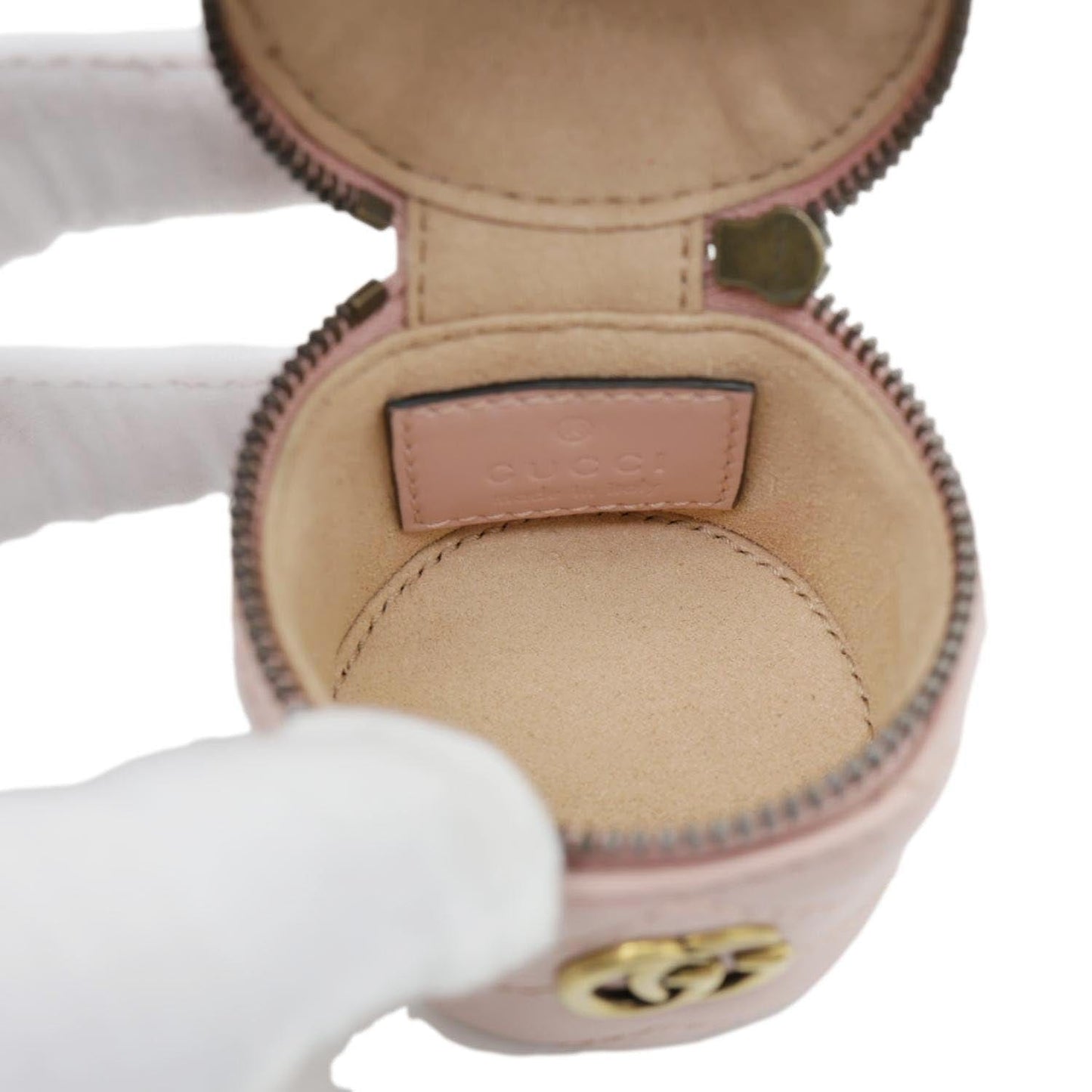 GUCCI GG Marmont Leather Key Chain Pink 725109