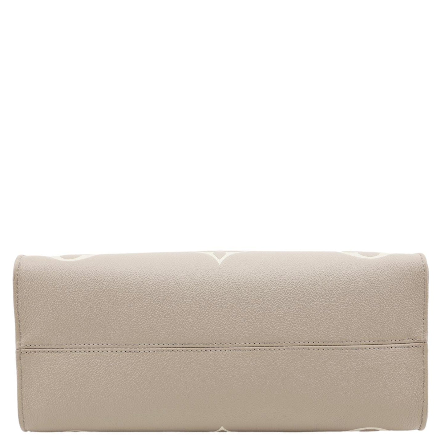 LOUIS VUITTON Onthego MM Giant Monogram Empreinte Leather Tote Bag Beige
