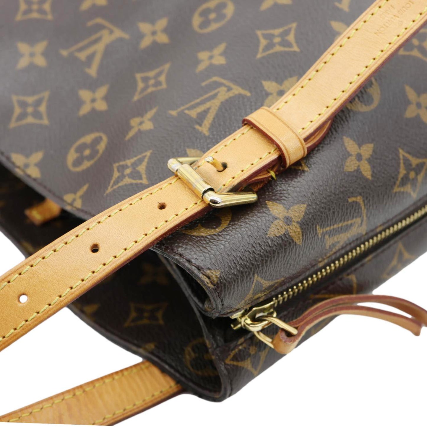 LOUIS VUITTON Voltaire Monogram Canvas Shoulder Bag Brown