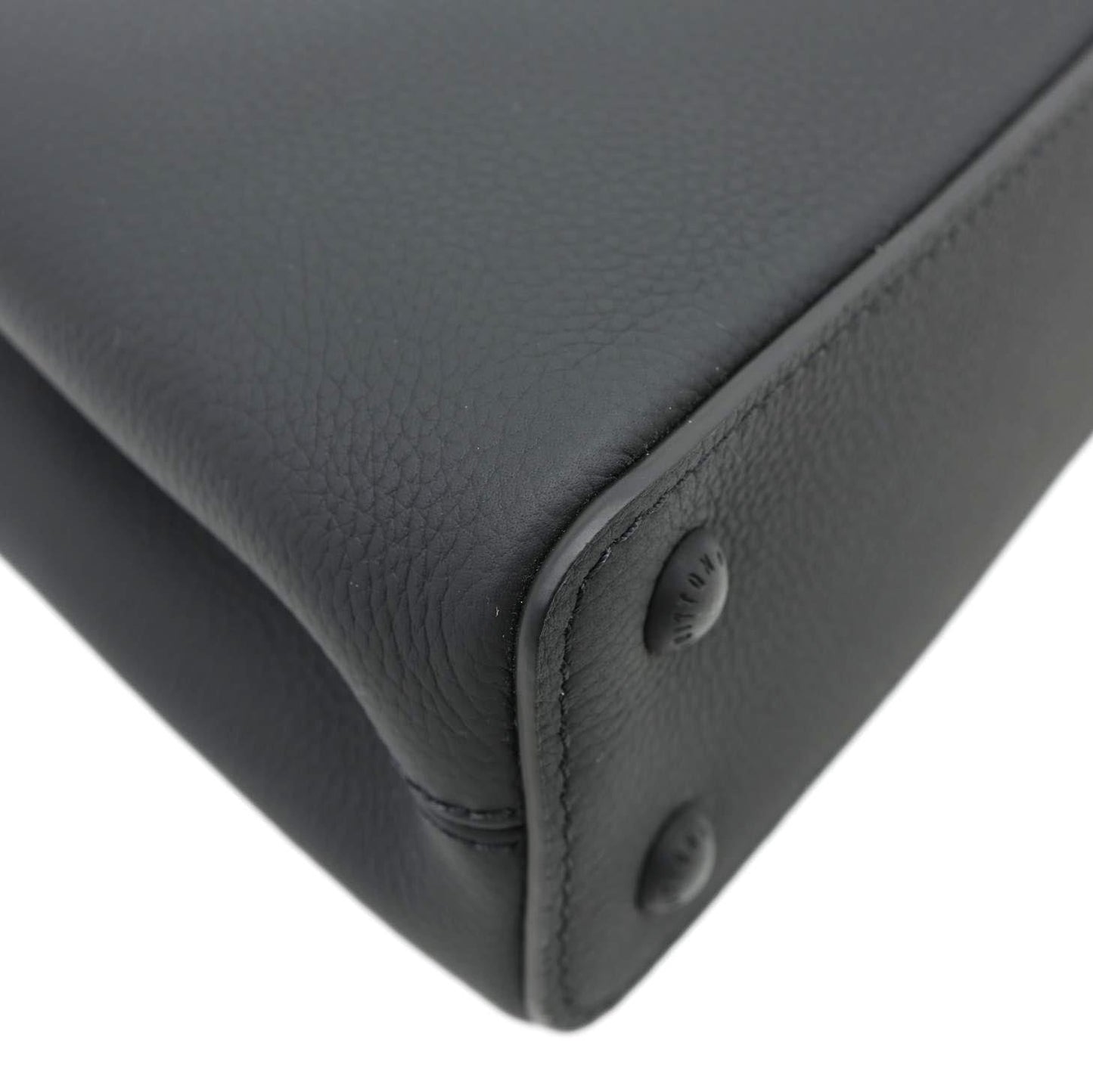 LOUIS VUITTON Capucines East-West Mini Matte Taurillon Leather Crossbody Bag Black