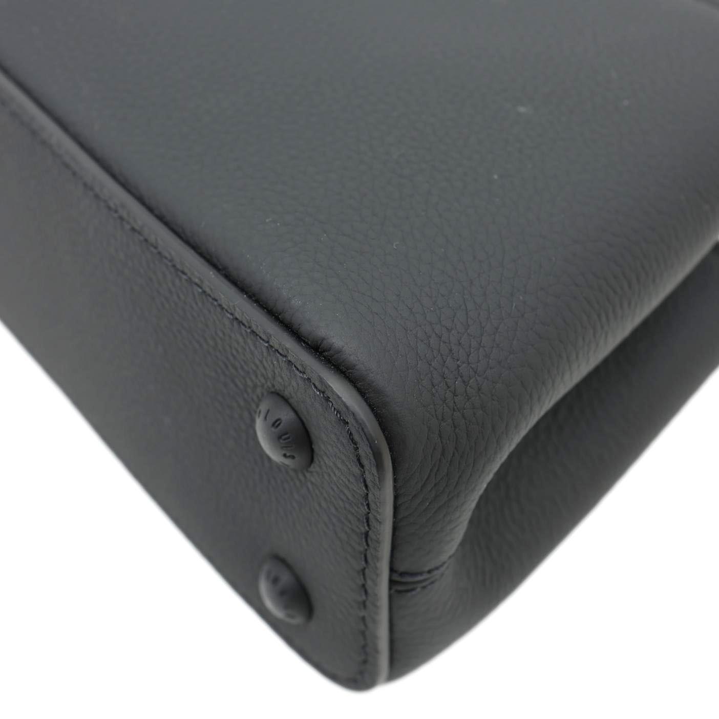LOUIS VUITTON Capucines East-West Mini Matte Taurillon Leather Crossbody Bag Black