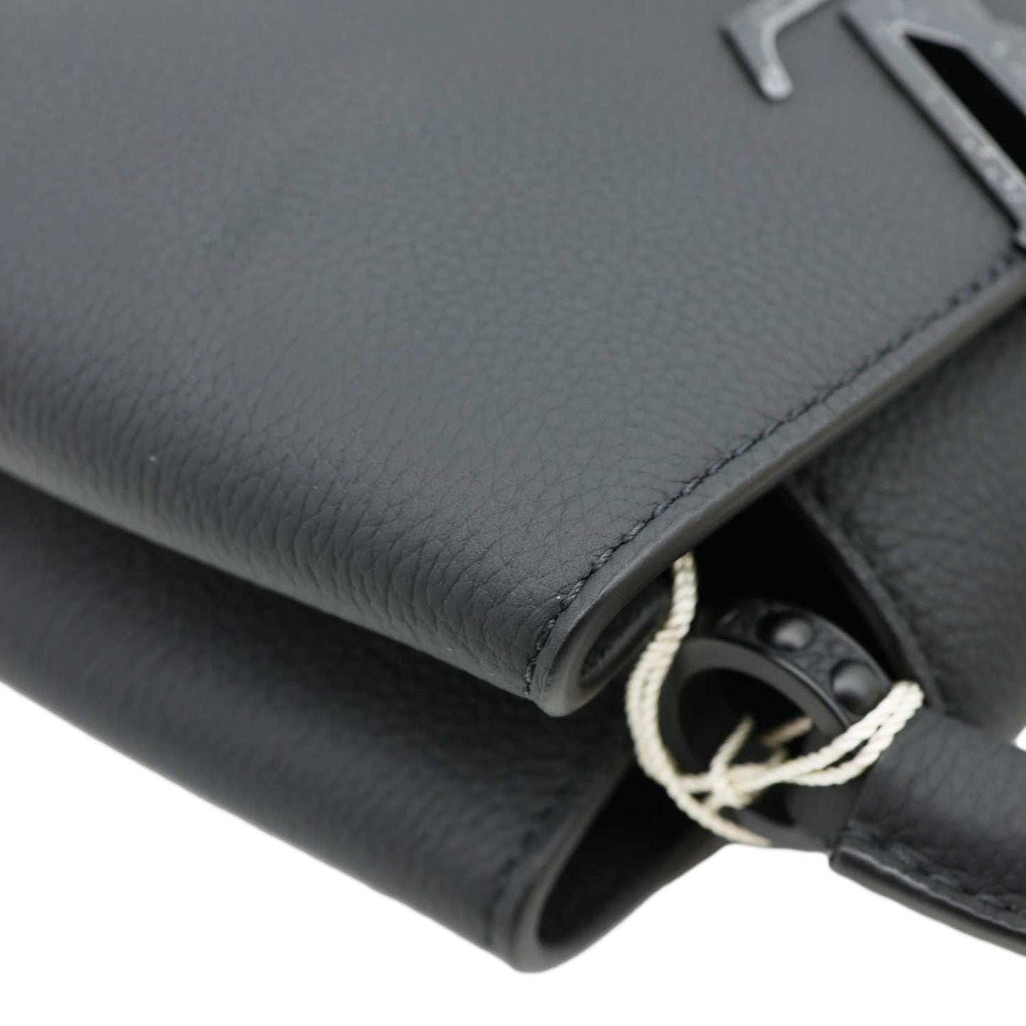 LOUIS VUITTON Capucines East-West Mini Matte Taurillon Leather Crossbody Bag Black