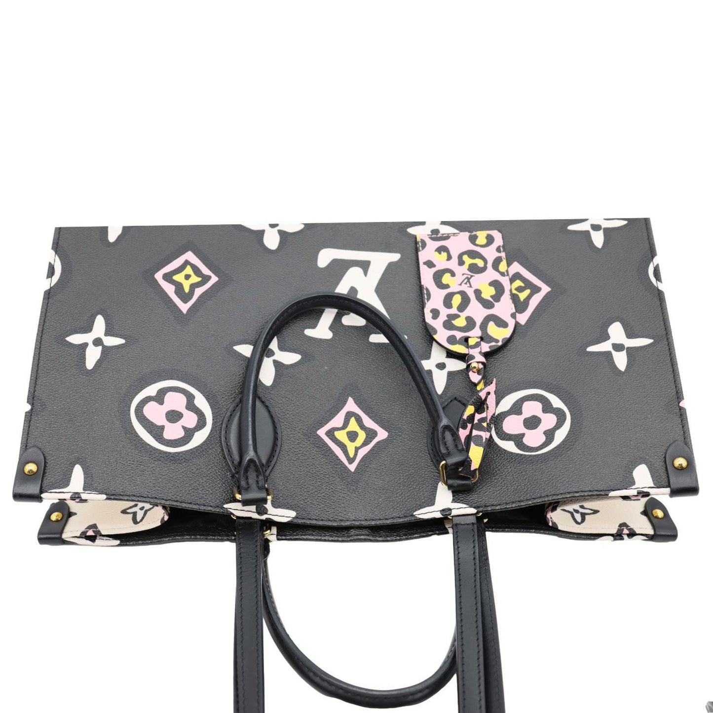 LOUIS VUITTON Onthego GM Wild At Heart Monogram Giant Canvas Tote Bag Black