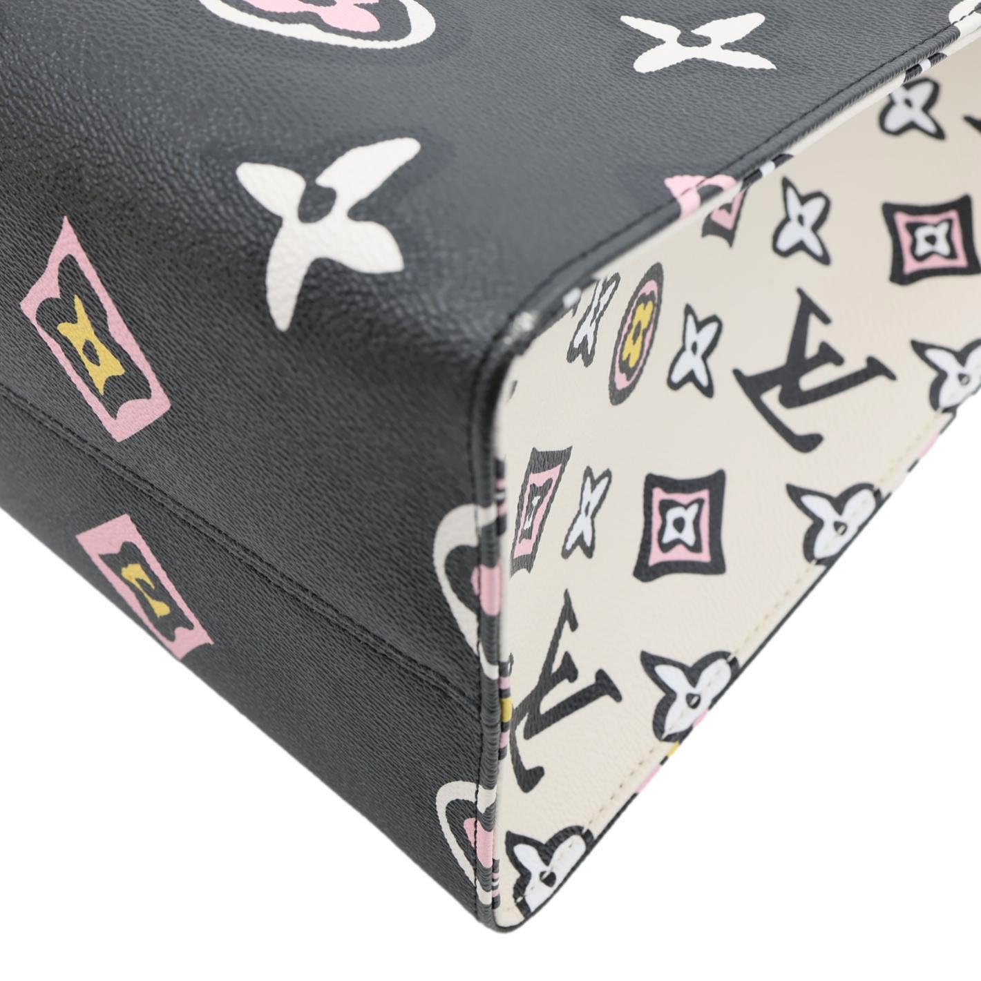 LOUIS VUITTON Onthego GM Wild At Heart Monogram Giant Canvas Tote Bag Black