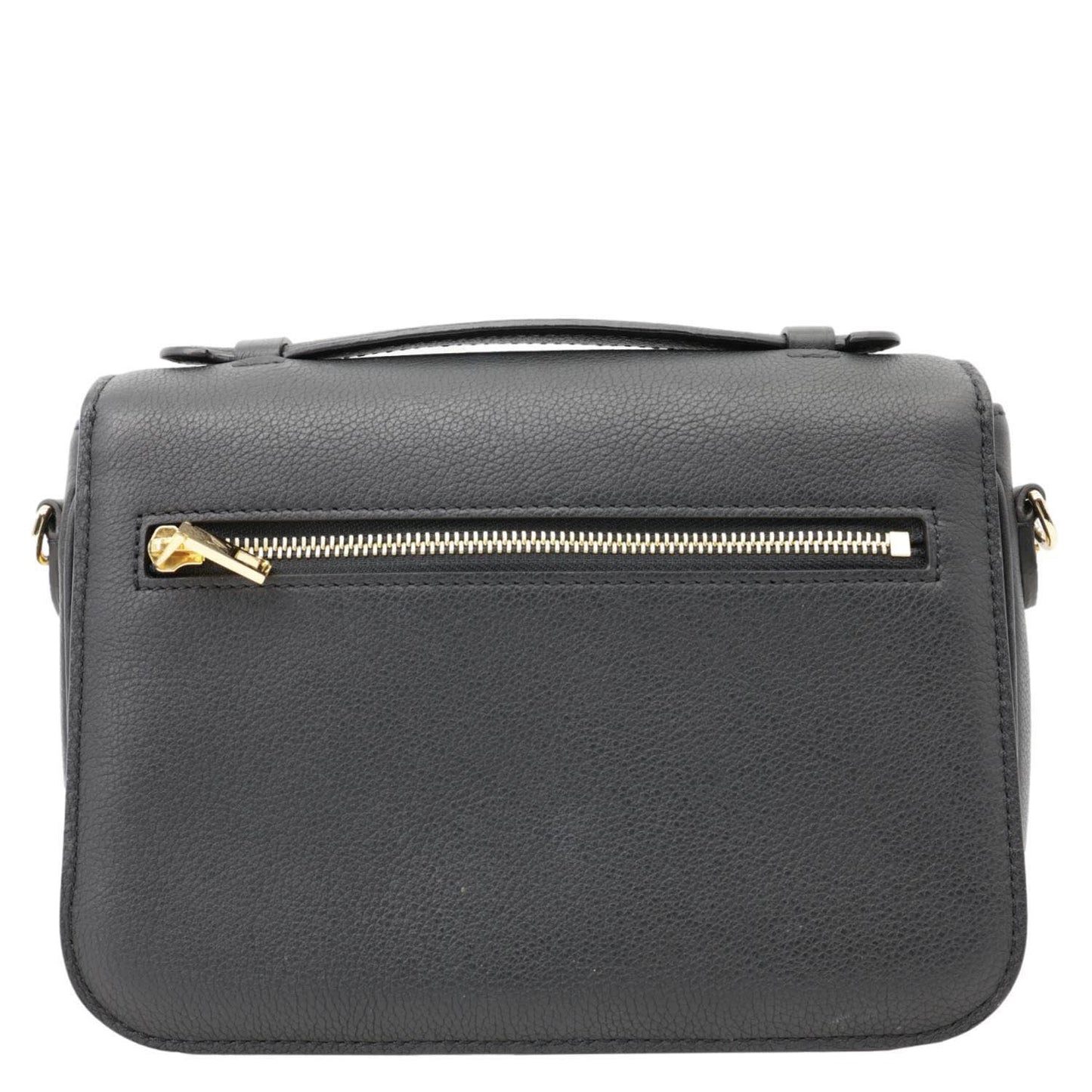 LOUIS VUITTON Lockme Oxford Grained Leather Crossbody Bag Black