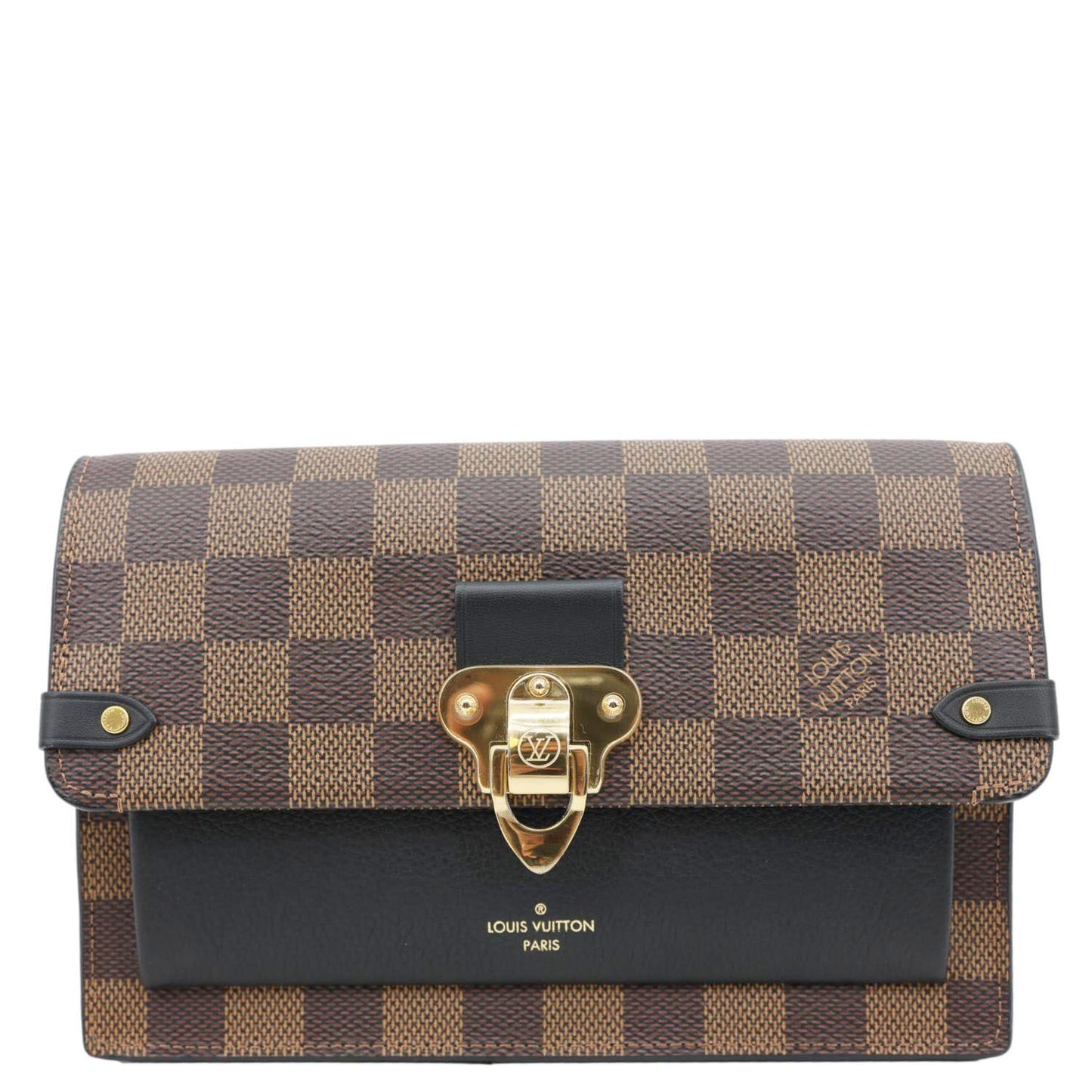 LOUIS VUITTON Vavin PM Damier Ebene Chain Crossbody Bag Black