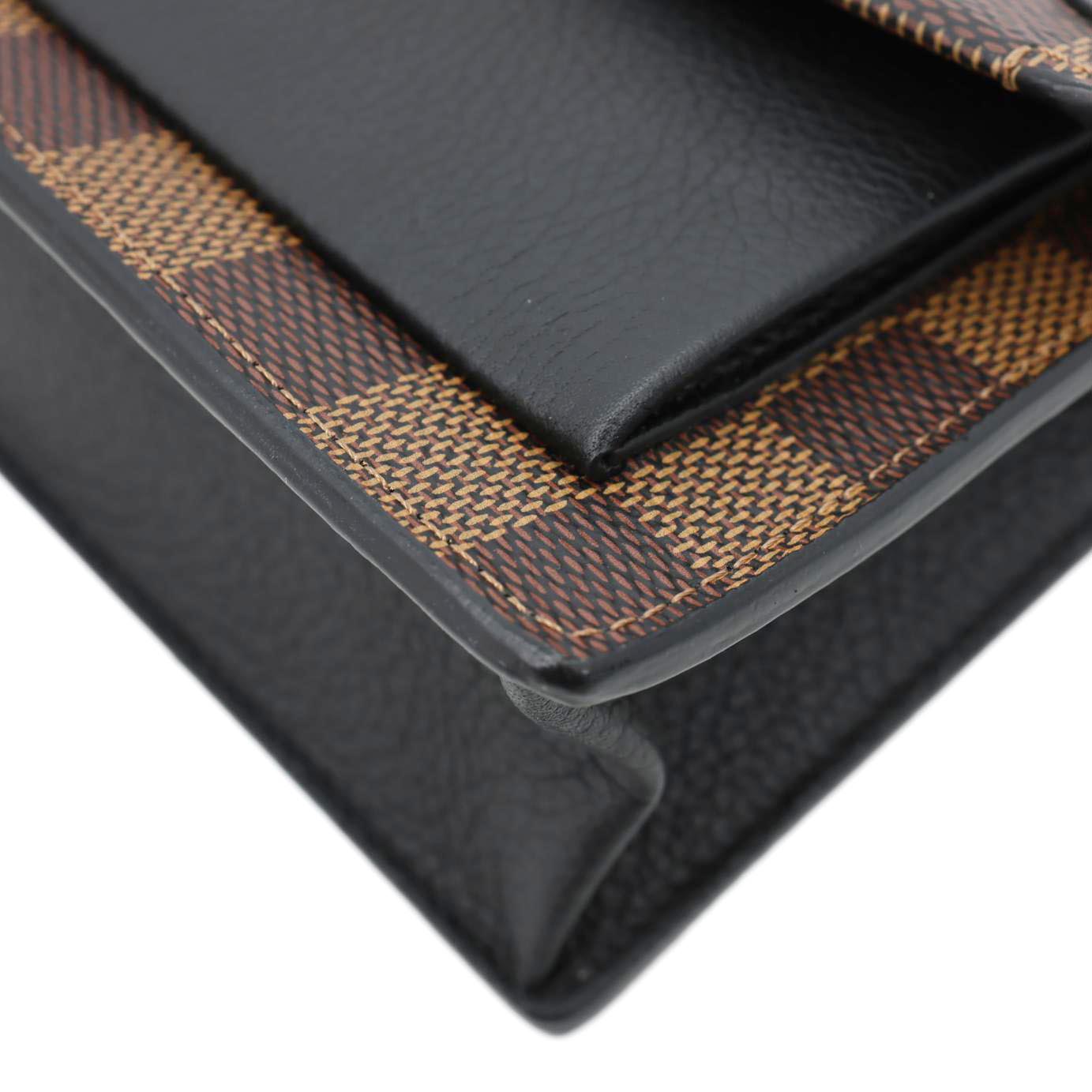 LOUIS VUITTON Vavin PM Damier Ebene Chain Crossbody Bag Black