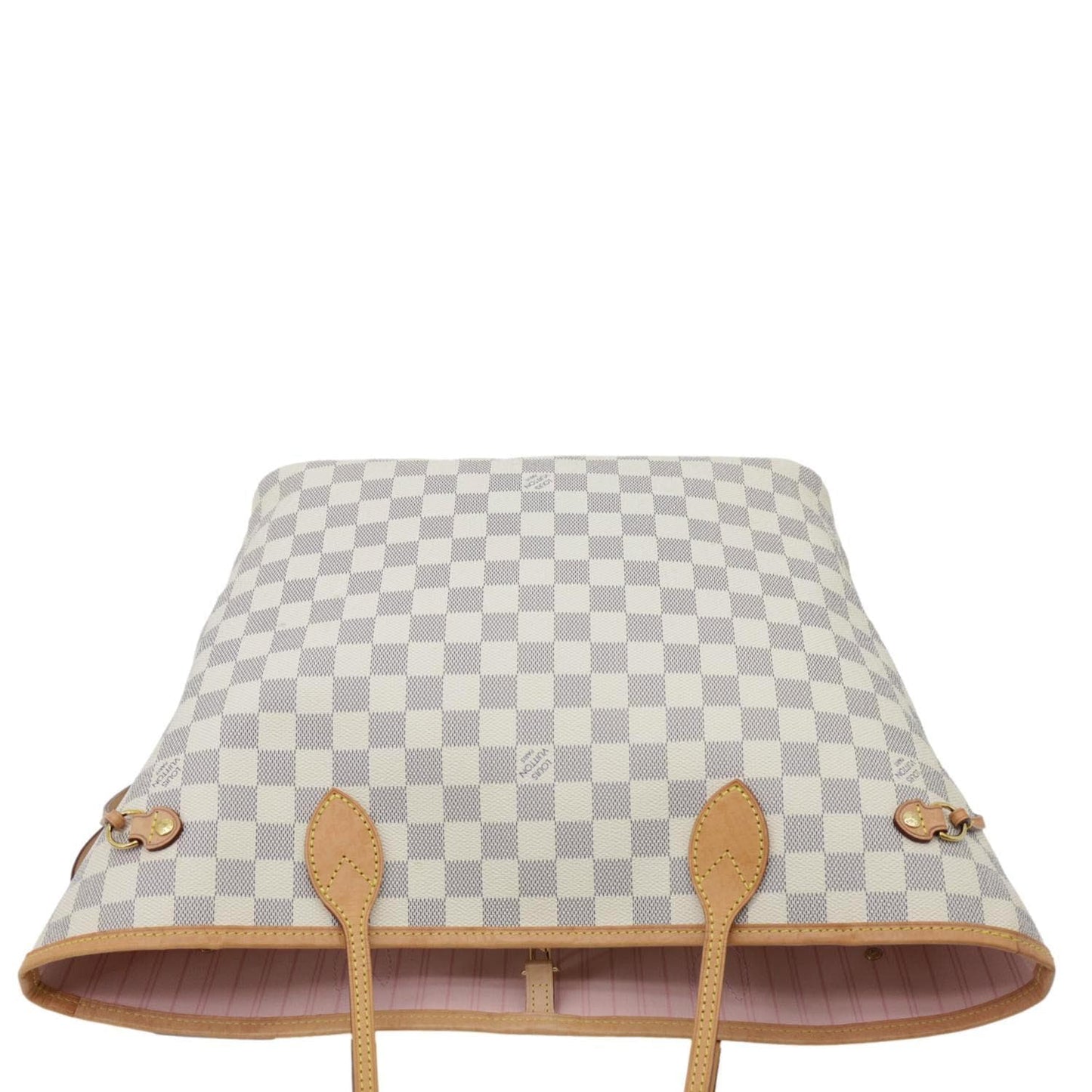 LOUIS VUITTON Neverfull MM Damier Azur Tote Bag Rose Ballerine