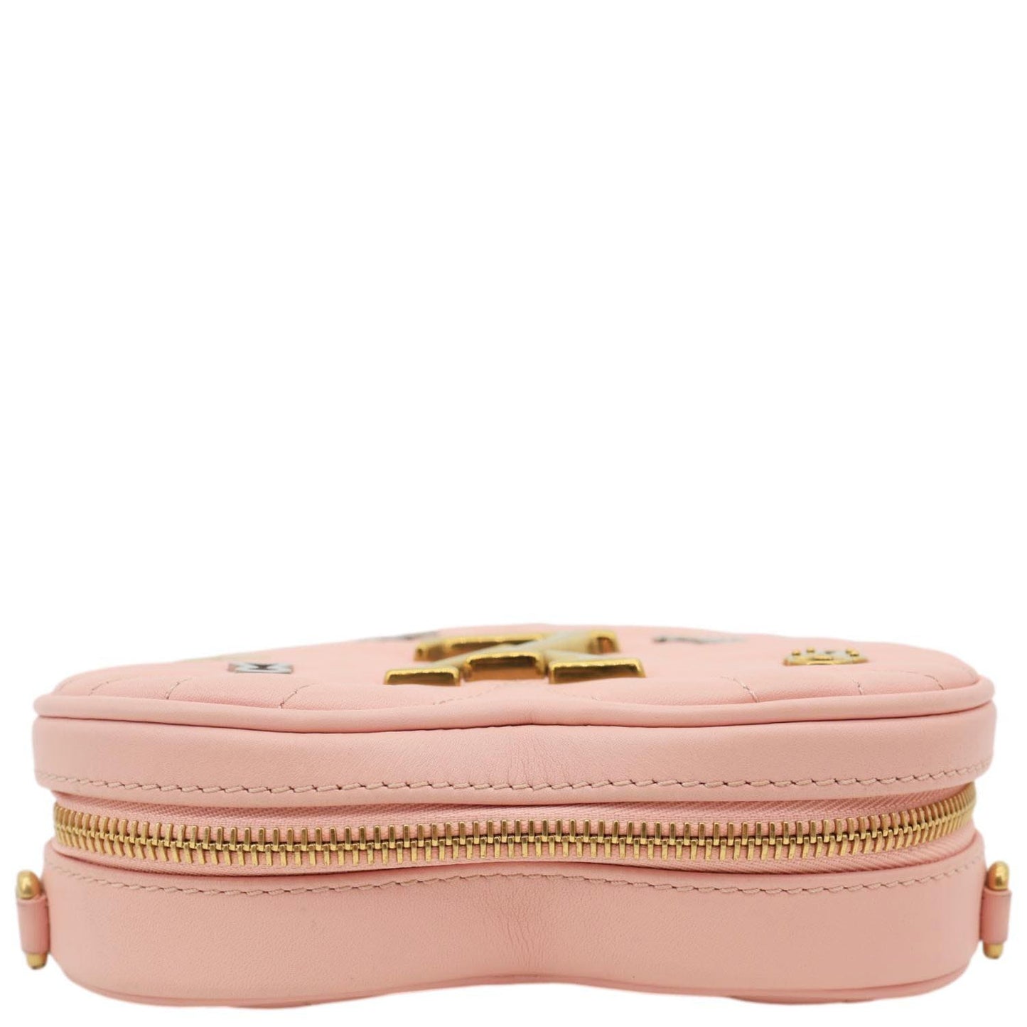 LOUIS VUITTON New Wave Heart Quilted Leather Shoulder Bag Dusty Pink