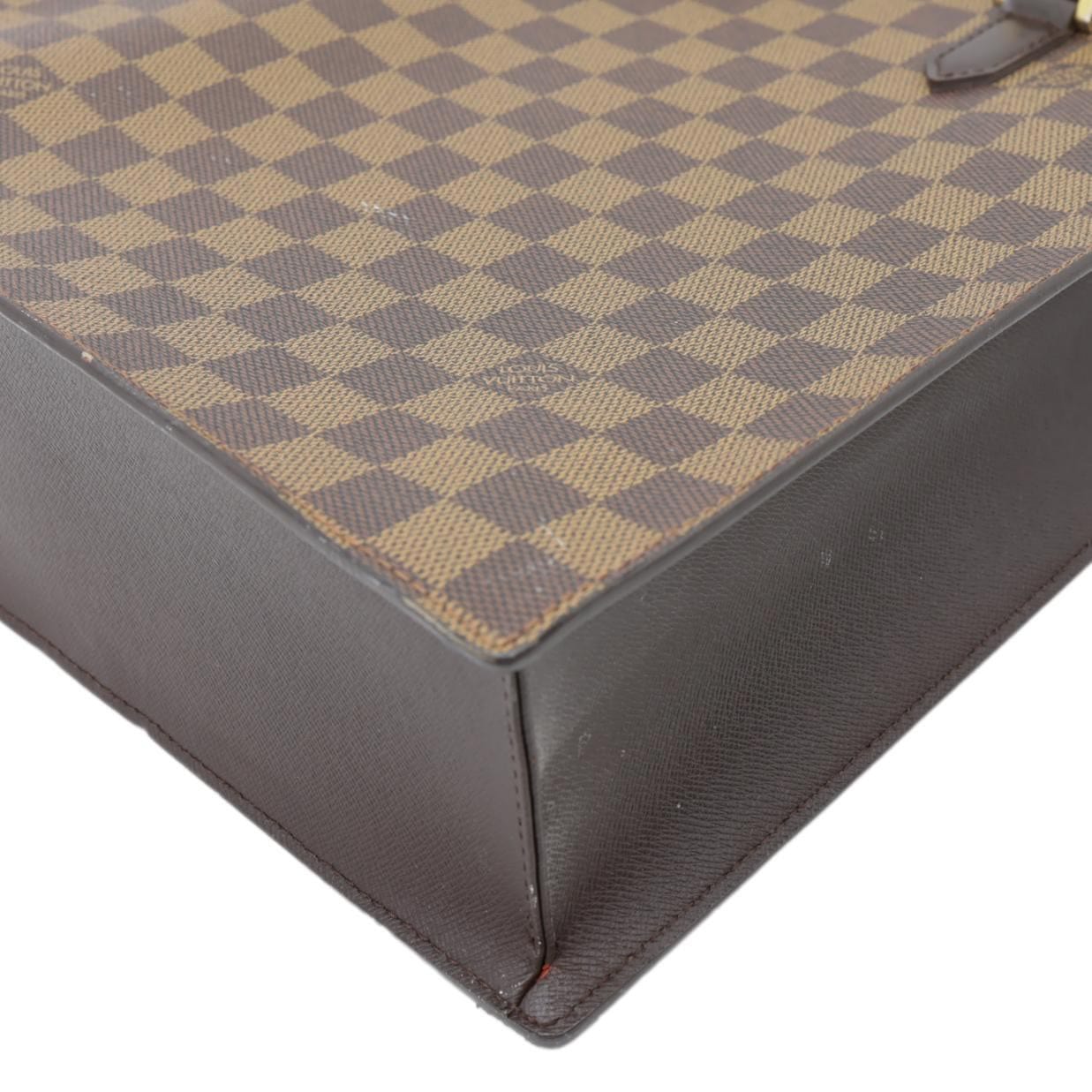 LOUIS VUITTON Venice Sac Plat PM Damier Ebene Tote Bag Brown