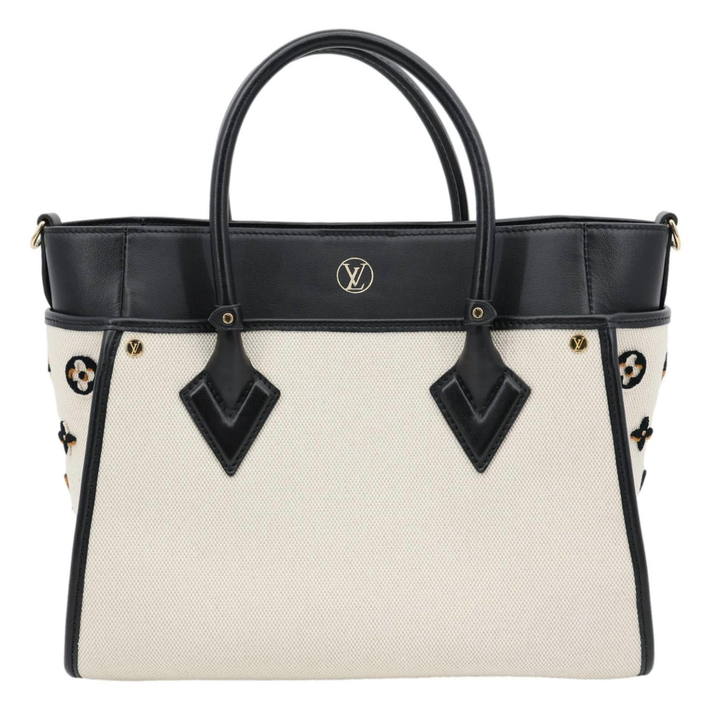 LOUIS VUITTON On My Side MM Monogram Tufted Canvas Shoulder Bag Off White