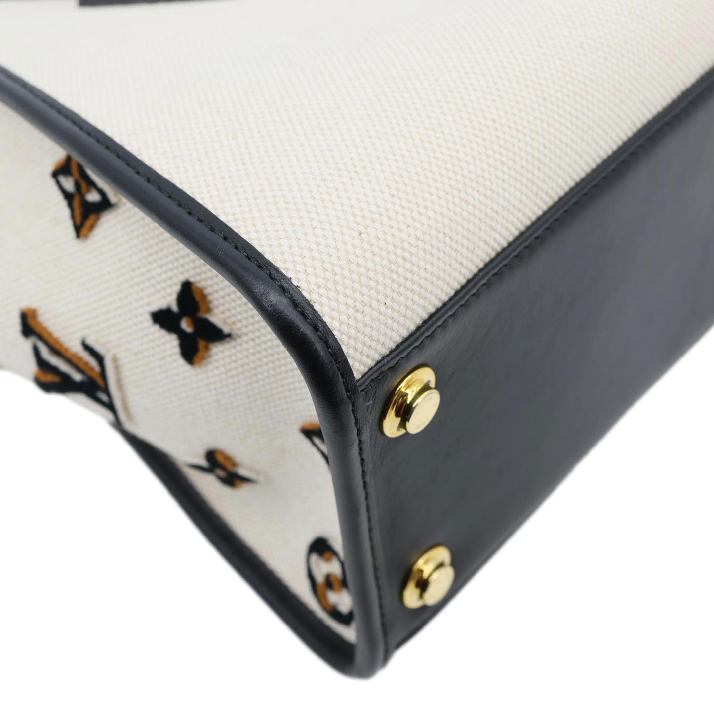 LOUIS VUITTON On My Side MM Monogram Tufted Canvas Shoulder Bag Off White