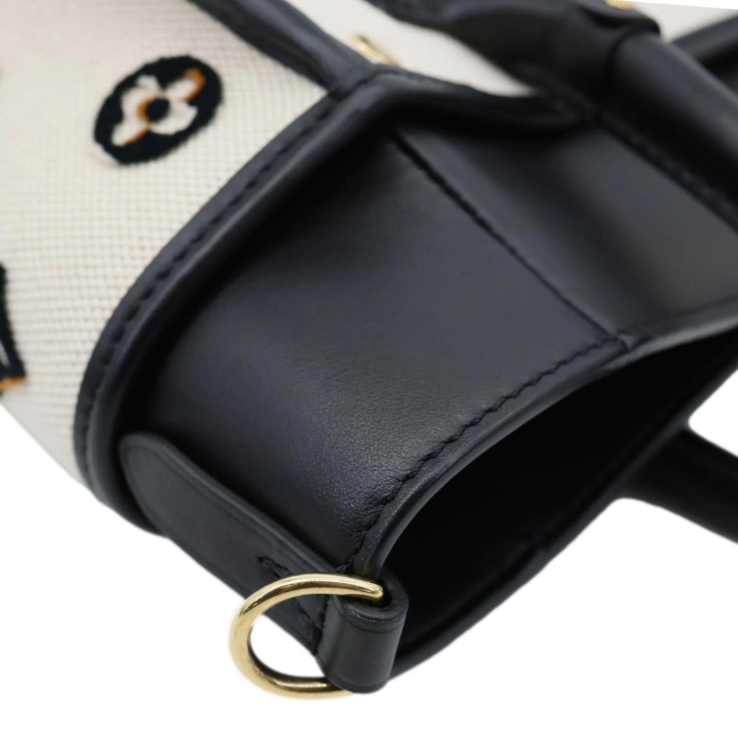 LOUIS VUITTON On My Side MM Monogram Tufted Canvas Shoulder Bag Off White