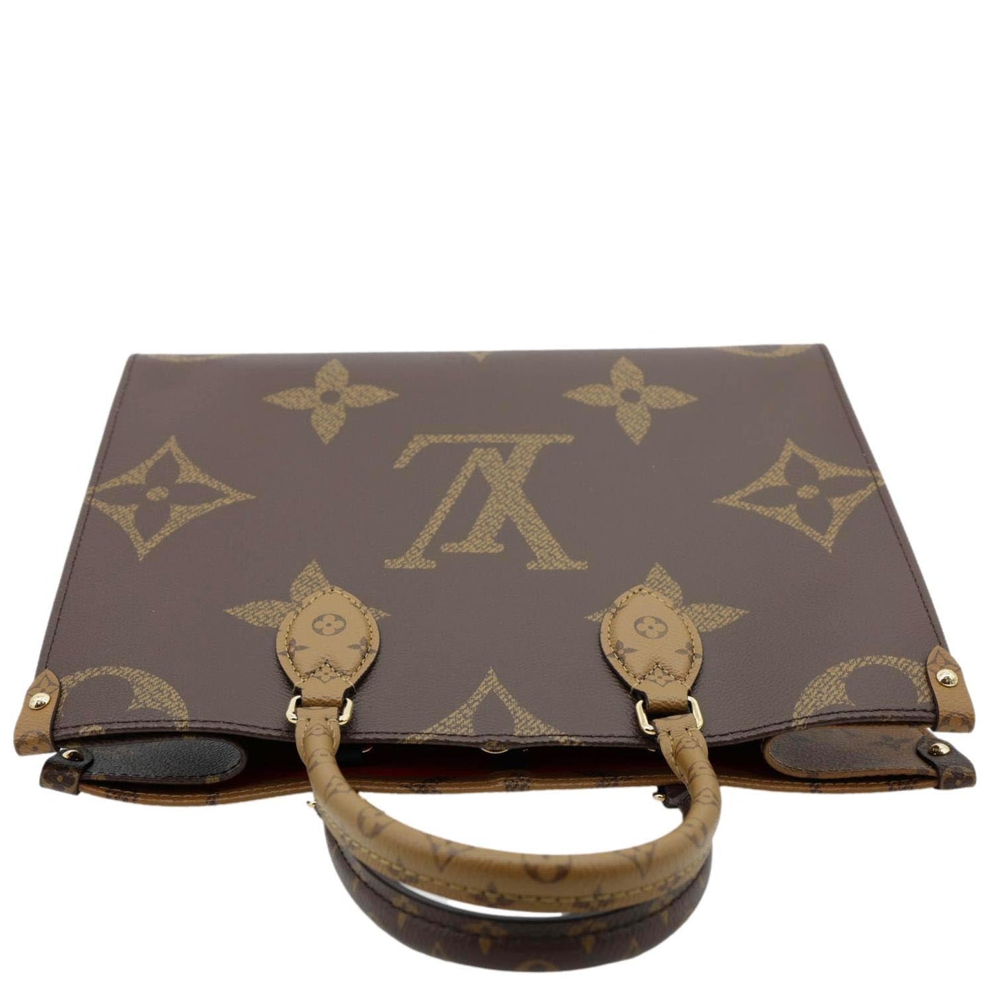 LOUIS VUITTON Onthego MM Giant Monogram Reverse Canvas Tote Bag Brown