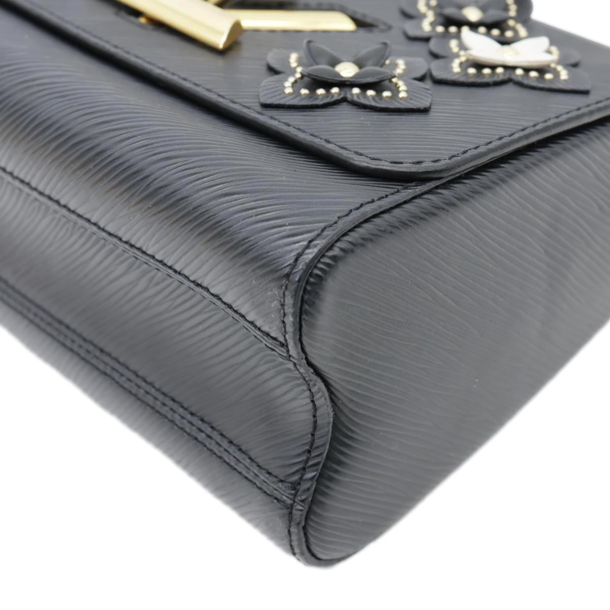 LOUIS VUITTON Twist Flower MM Epi Leather Crossbody Bag Black