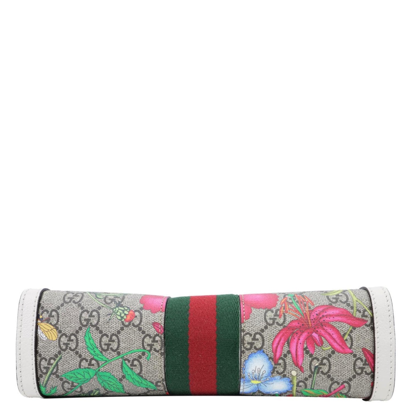 GUCCI Ophidia Web Small GG Floral Canvas Chain Shoulder Bag Off White 503877