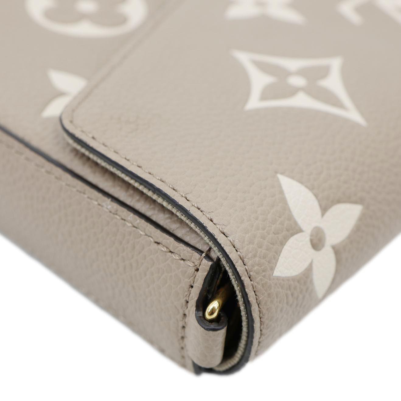 LOUIS VUITTON Felicie Pochette Monogram Empreinte Crossbody Bag Tourterelle Creme