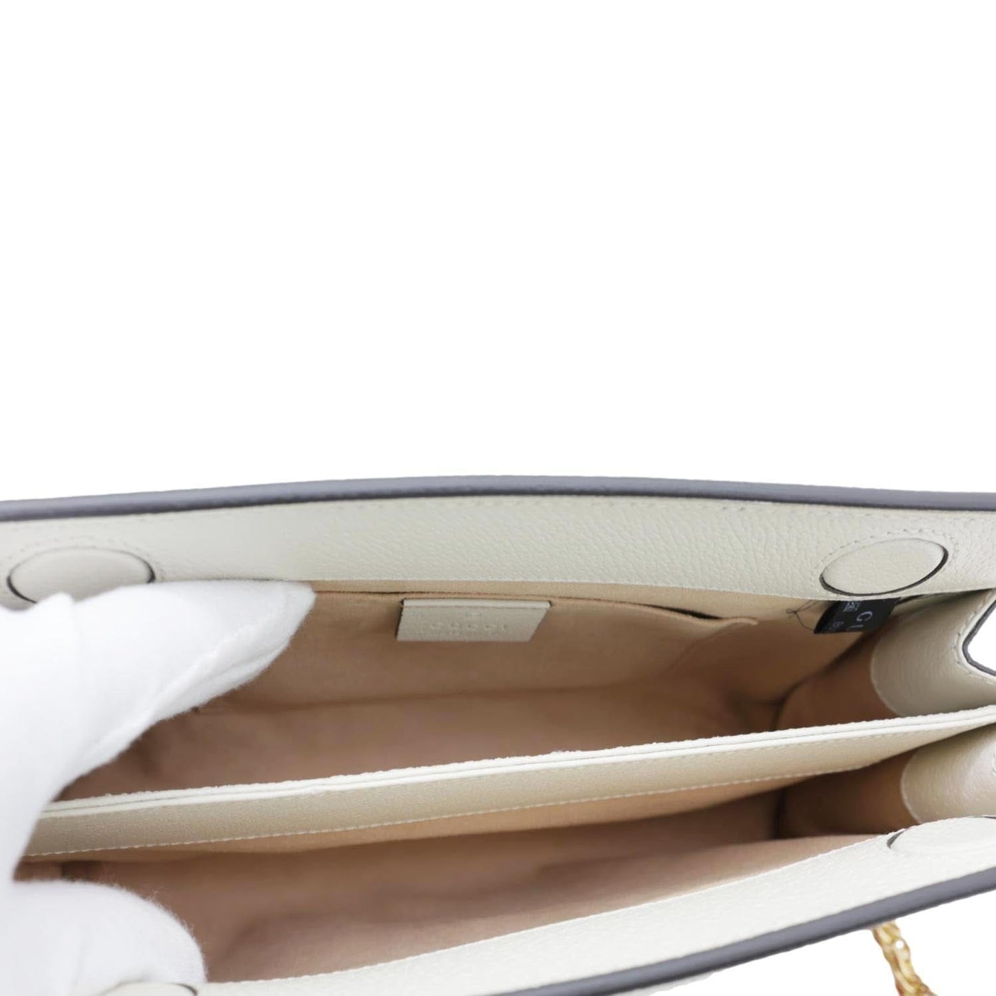 GUCCI Ophidia Web Small GG Floral Canvas Chain Shoulder Bag Off White 503877