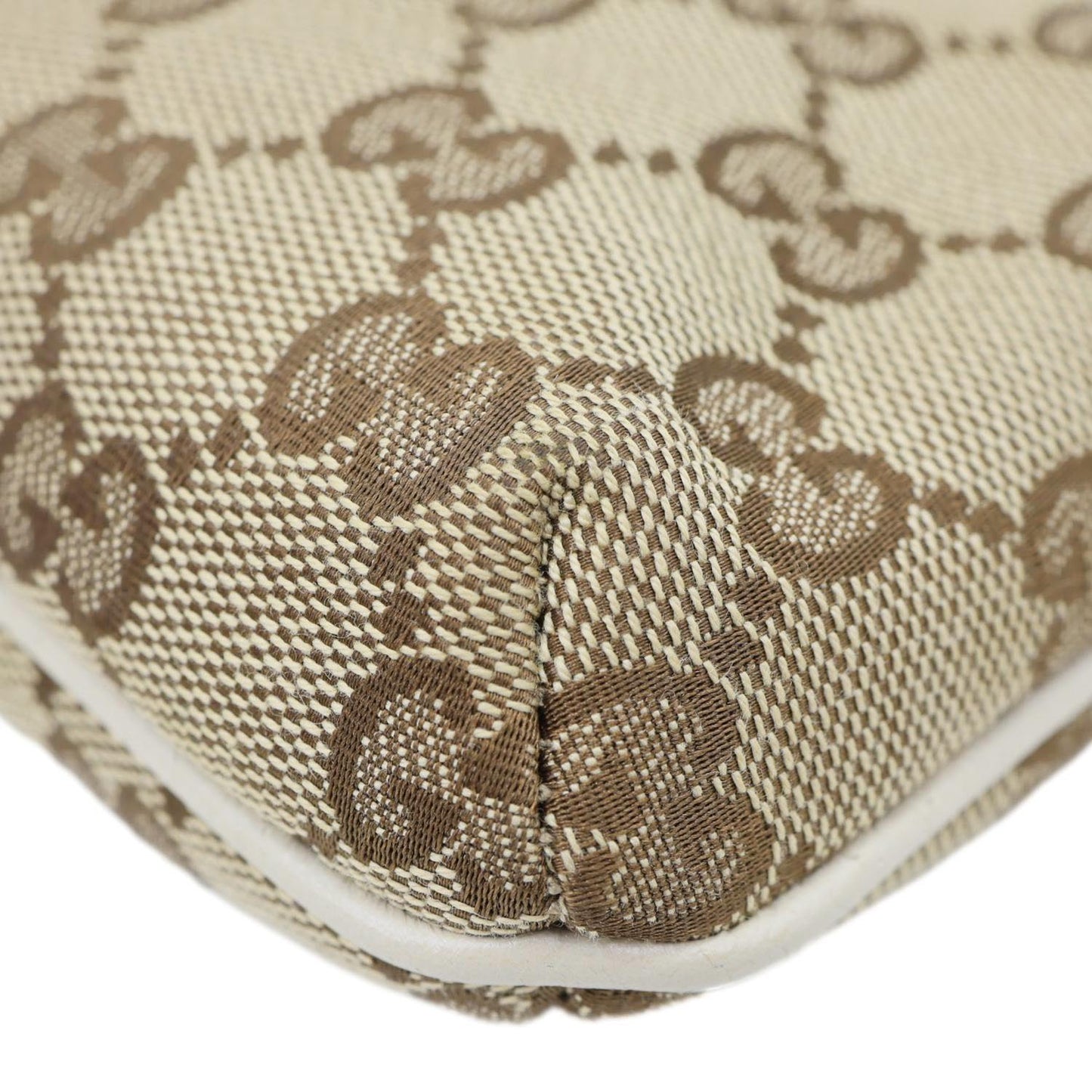GUCCI Princy Web Monogram Canvas Wristlet Beige 162846