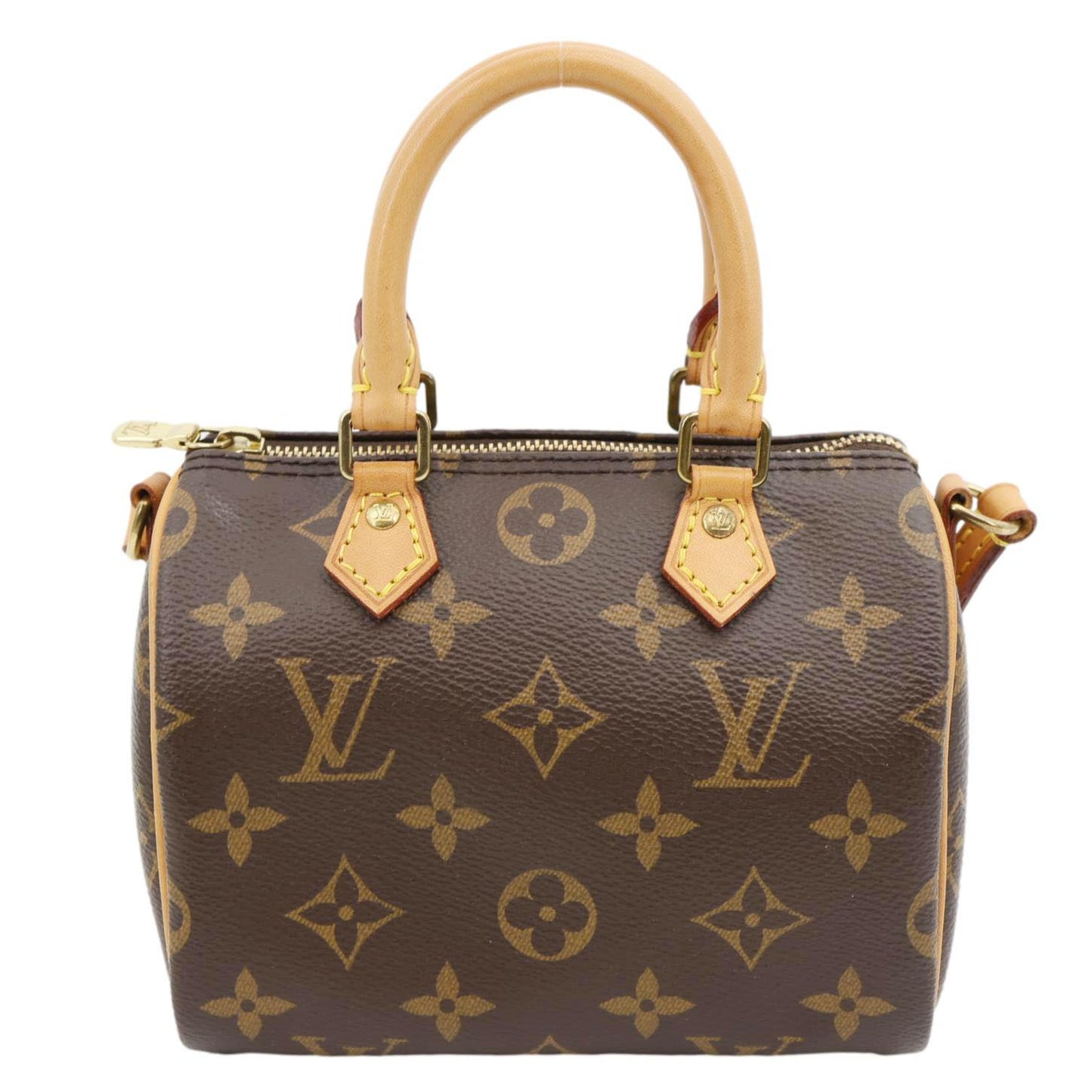 LOUIS VUITTON Nano Speedy Bandouliere Monogram Canvas Crossbody Bag Brown