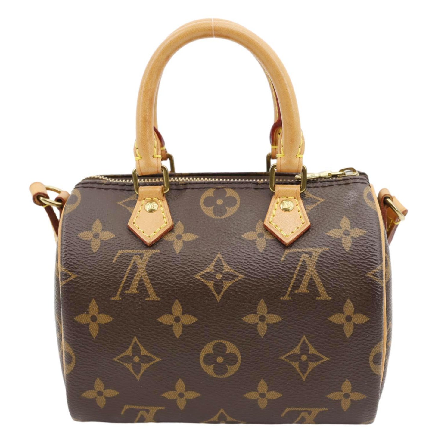 LOUIS VUITTON Nano Speedy Bandouliere Monogram Canvas Crossbody Bag Brown